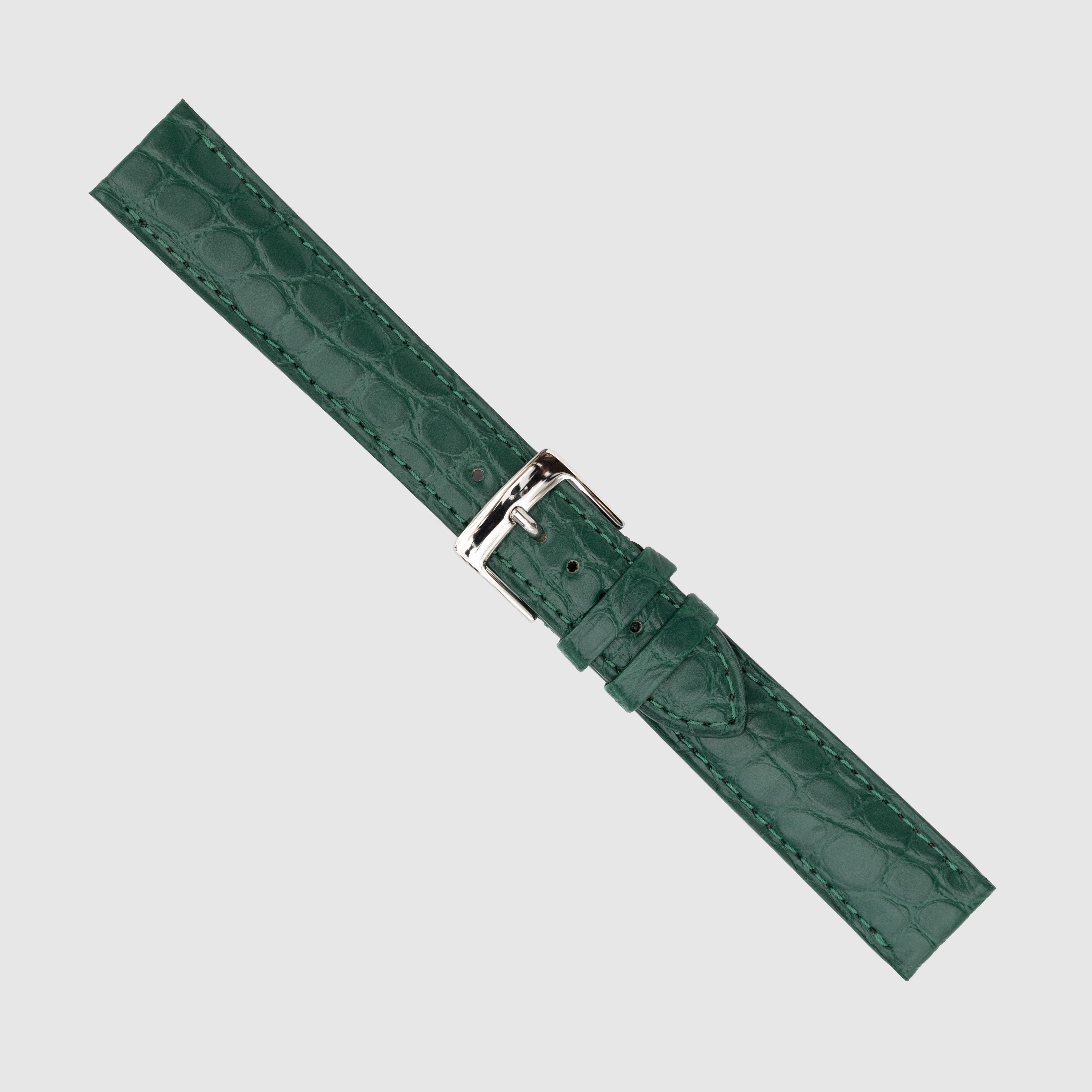 Camille Fournet Strap Alligator Matte Round Scales Bottle Green (Multiple Sizes)