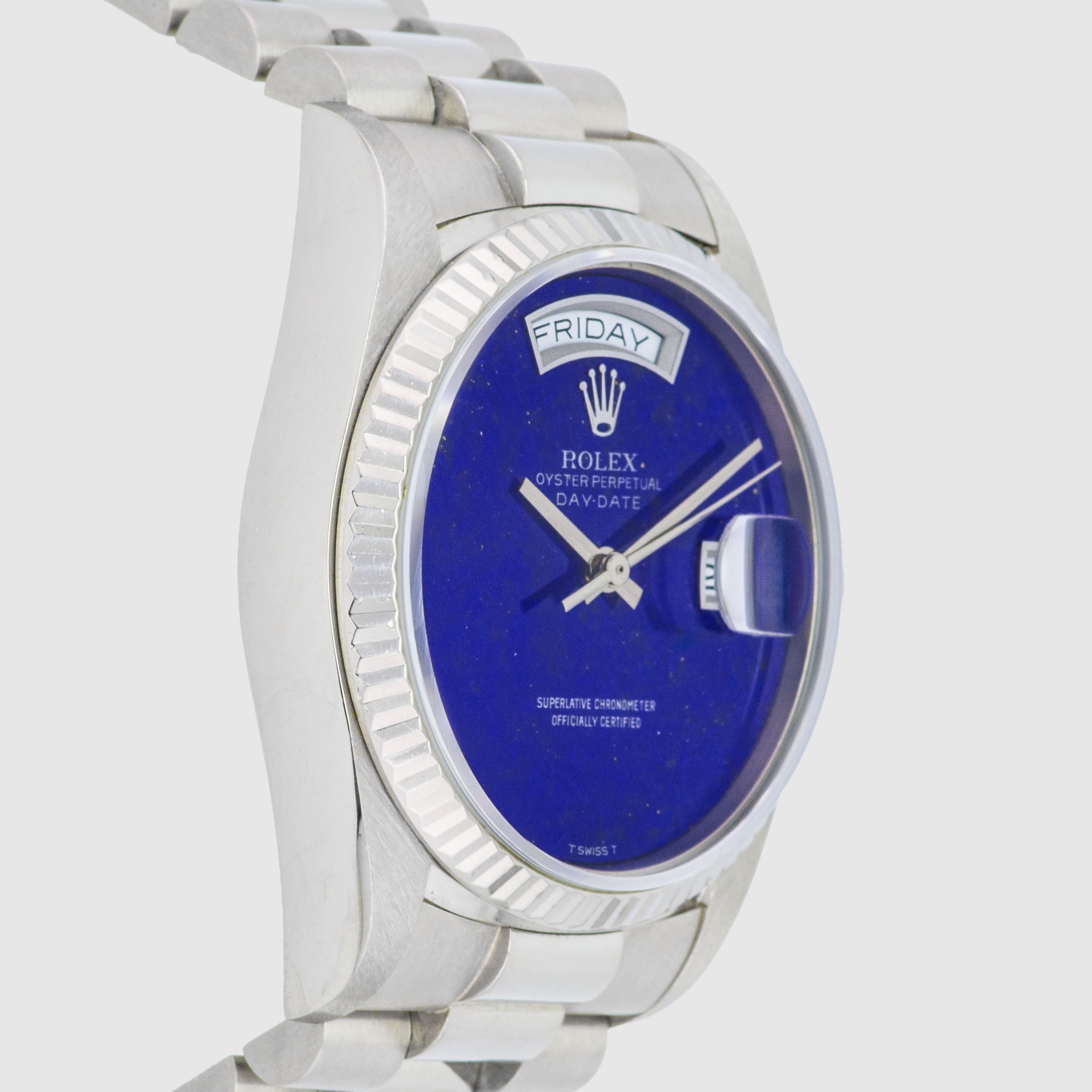 1987 Rolex Day Date White Gold Lapis Dial Ref. 18039