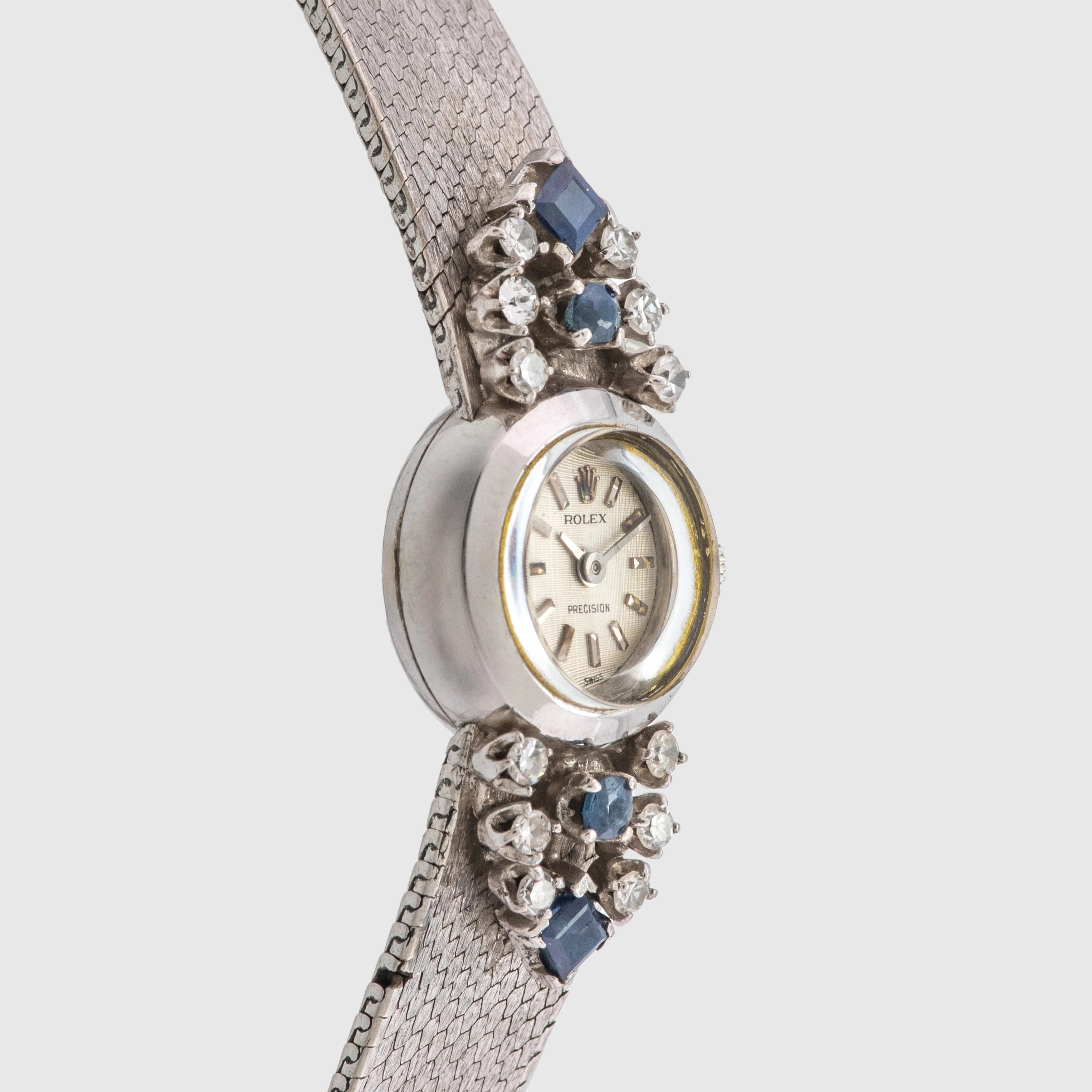 1971 Rolex Ladies Precision White Gold Diamond & Sapphire Ref. 2166
