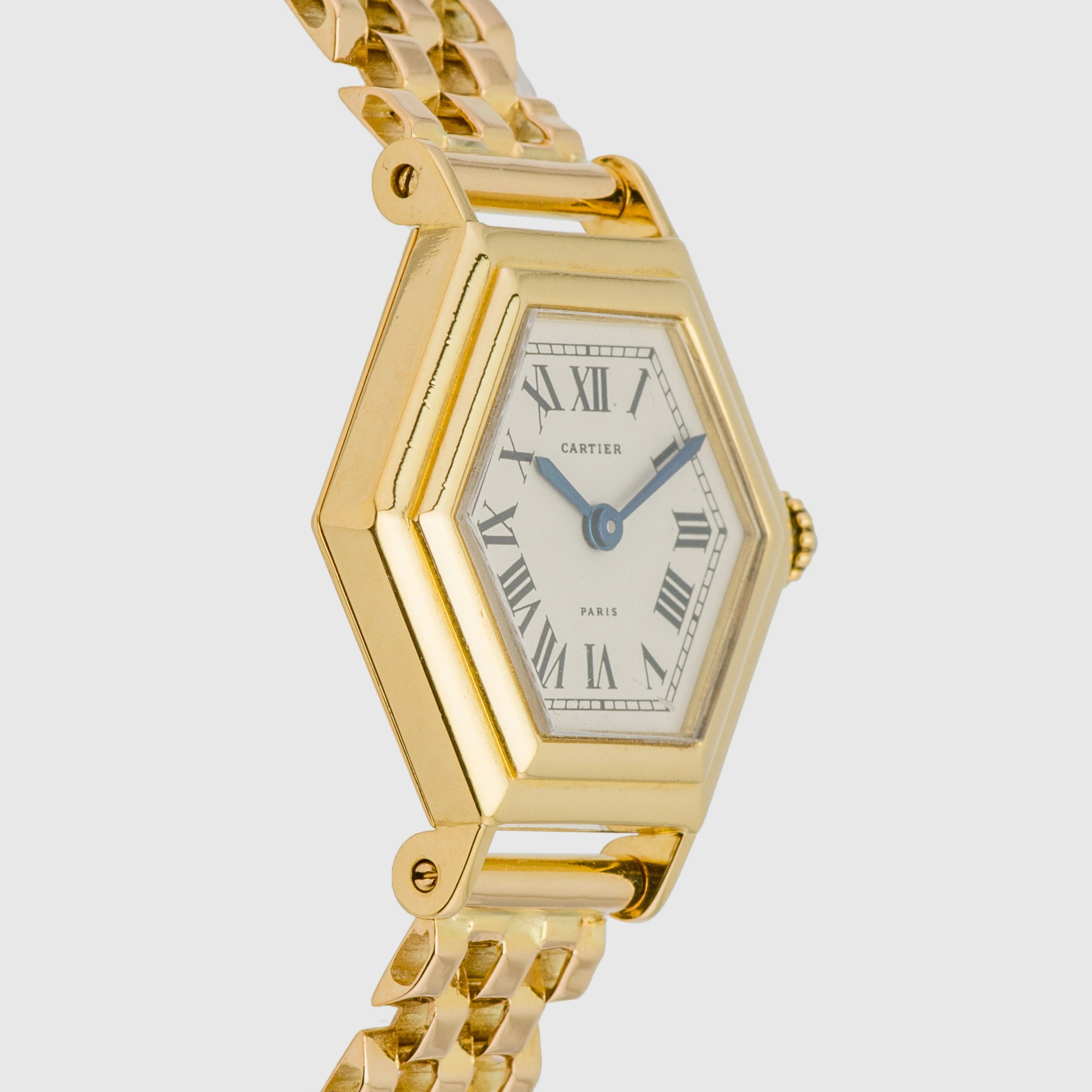 1990's Cartier Vintage Hexagonal 18k Yellow Gold Ref. 22893/763