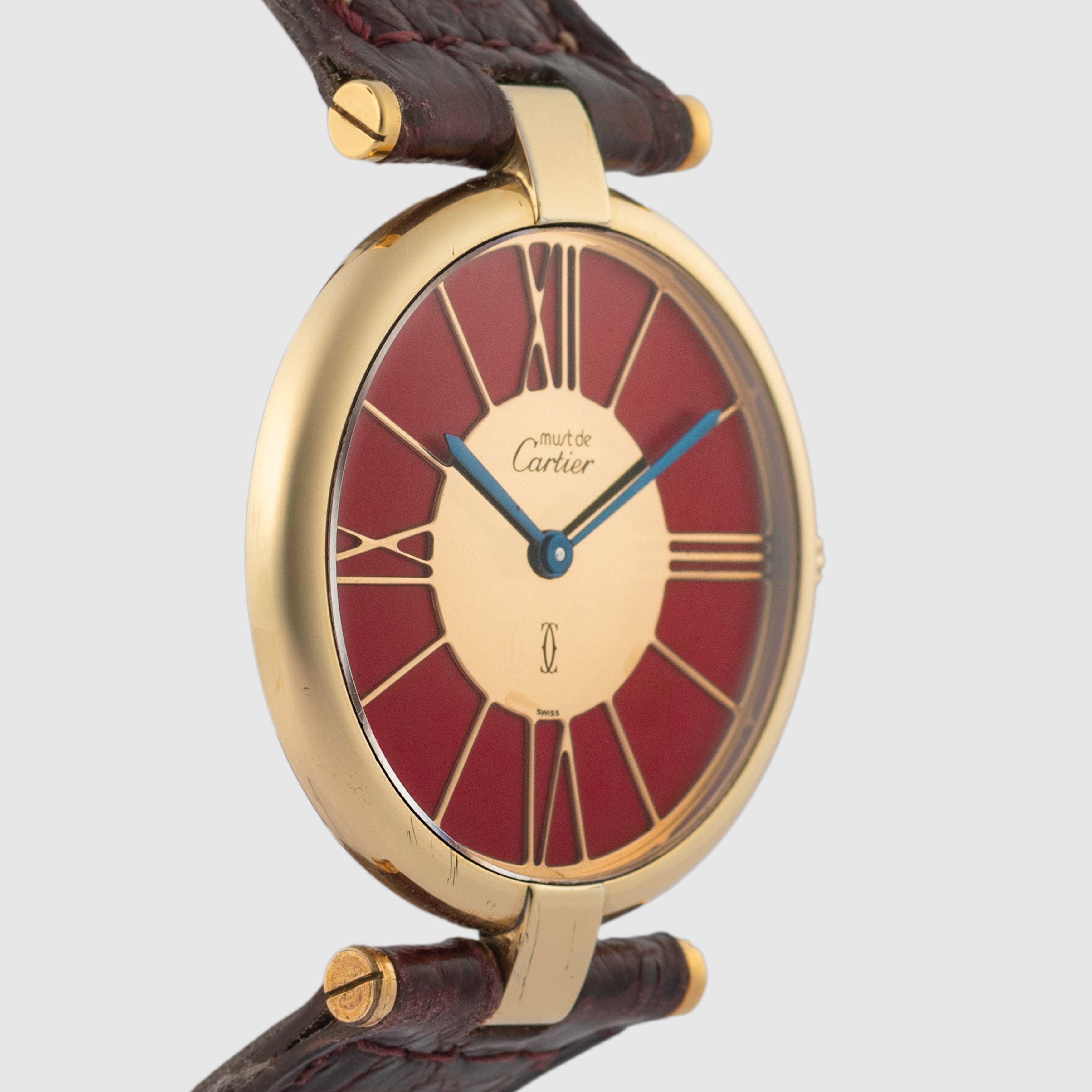 1980's Cartier Must De Vendome Red Deco Dial Ref. 17