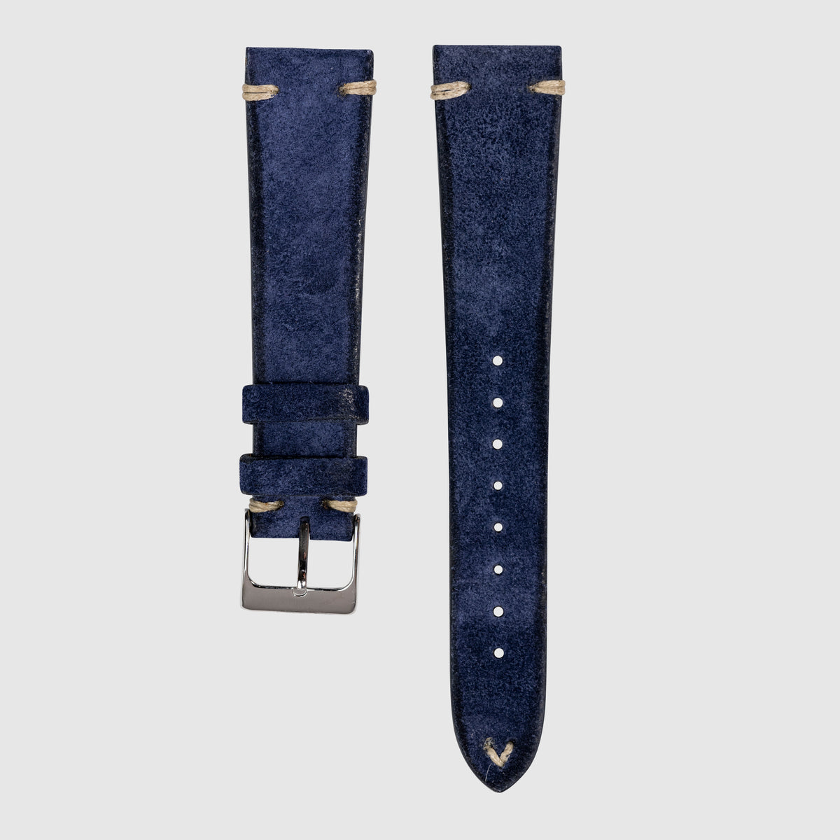 Vintage Straps Suede Dark Blue 20/16mm (Multiple Stitching Colors)