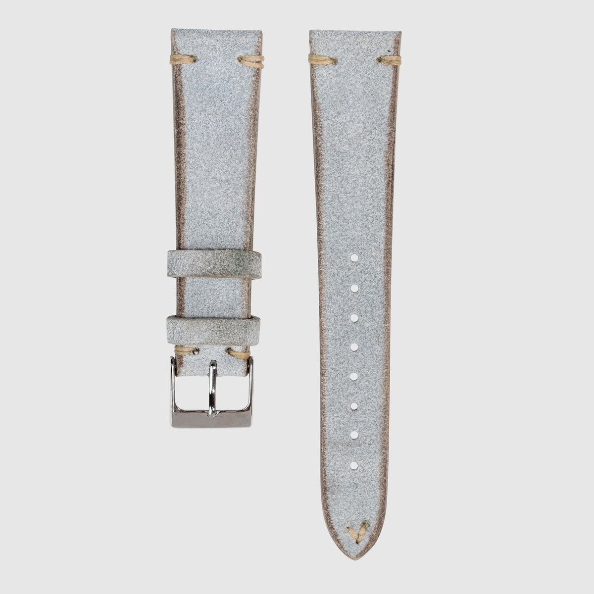 Vintage Straps Suede Baby Blue 20/16mm (Multiple Stitching Colors)