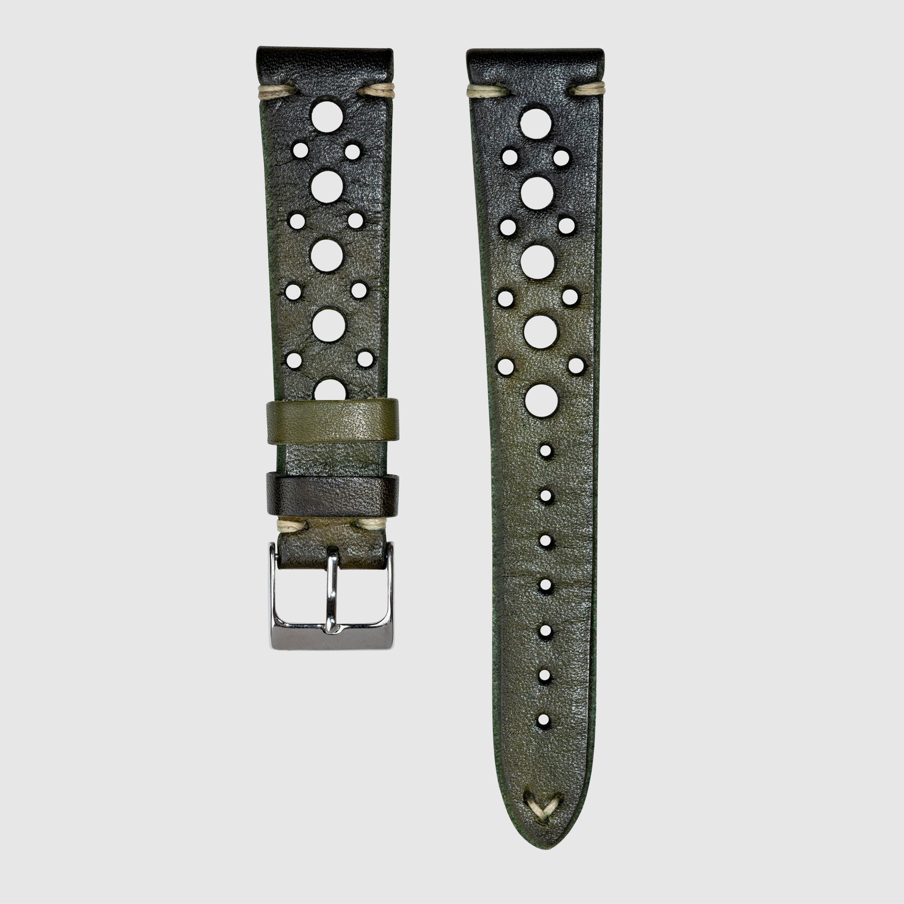 Vintage Strap - Berluti style Racing Olive Green 20mm - Calf Leather