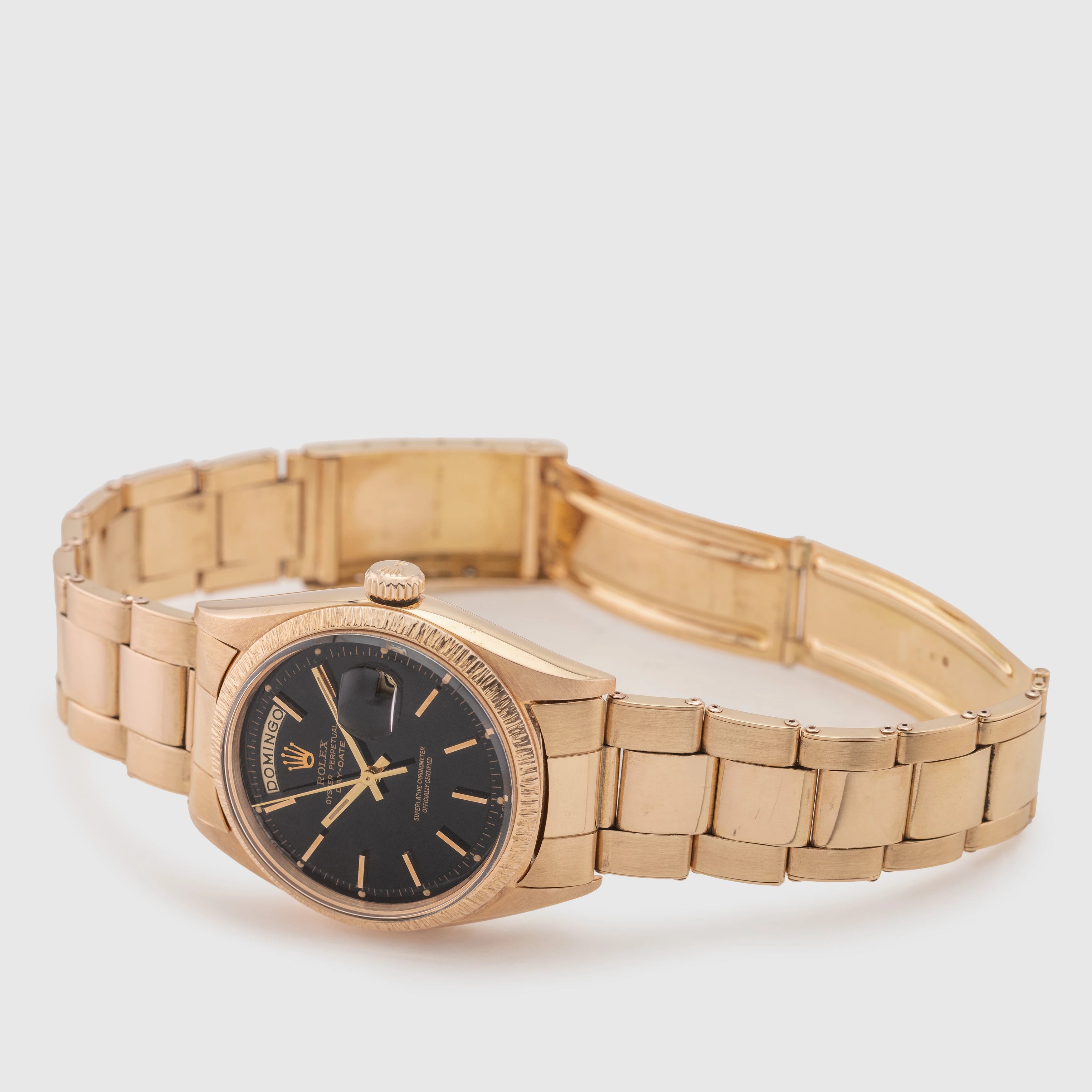 1965 Rolex Day Date Pink Gold Riveted Stretch Oyster Ref. 1807