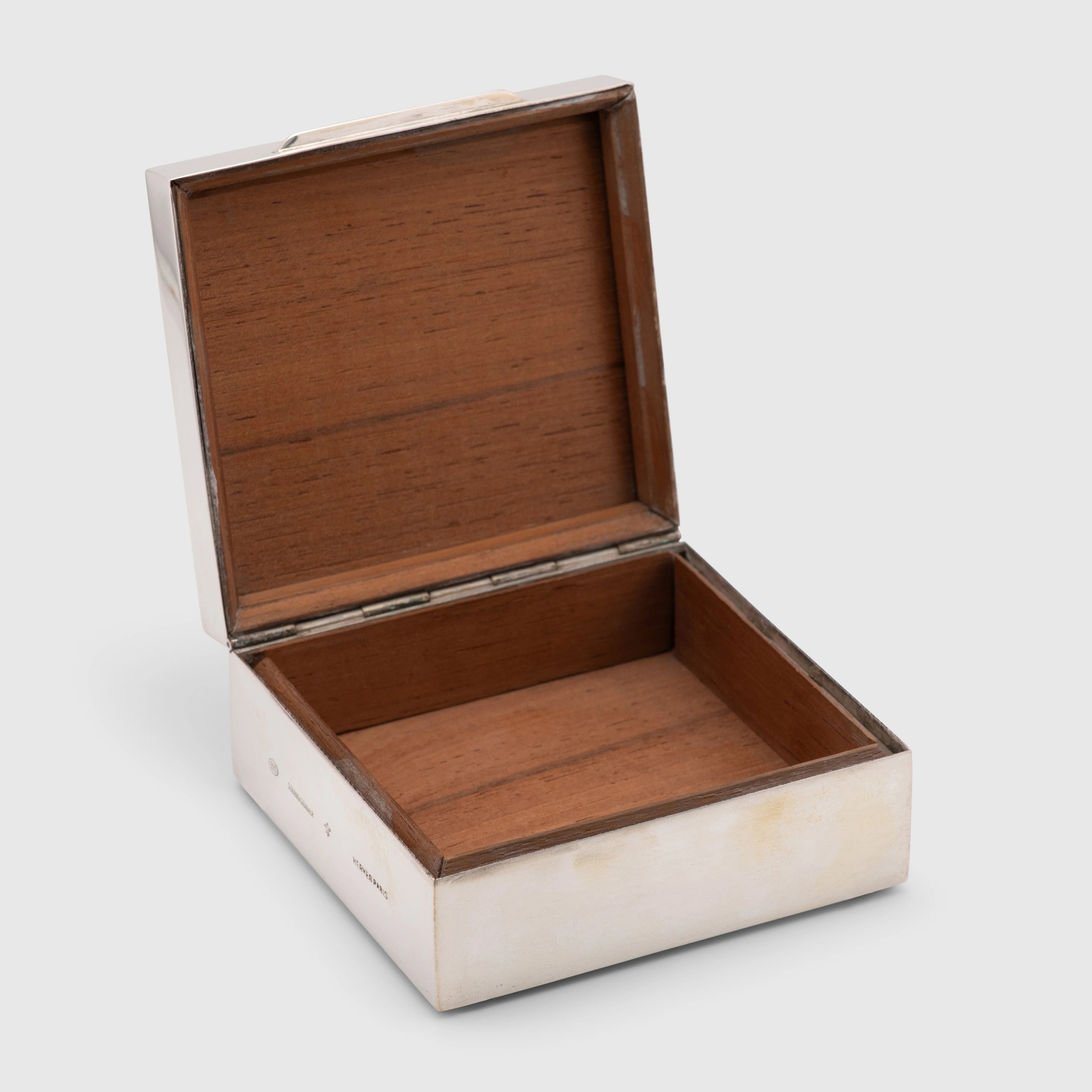 Hermes Sterling Silver Cigarette Box 20th Century
