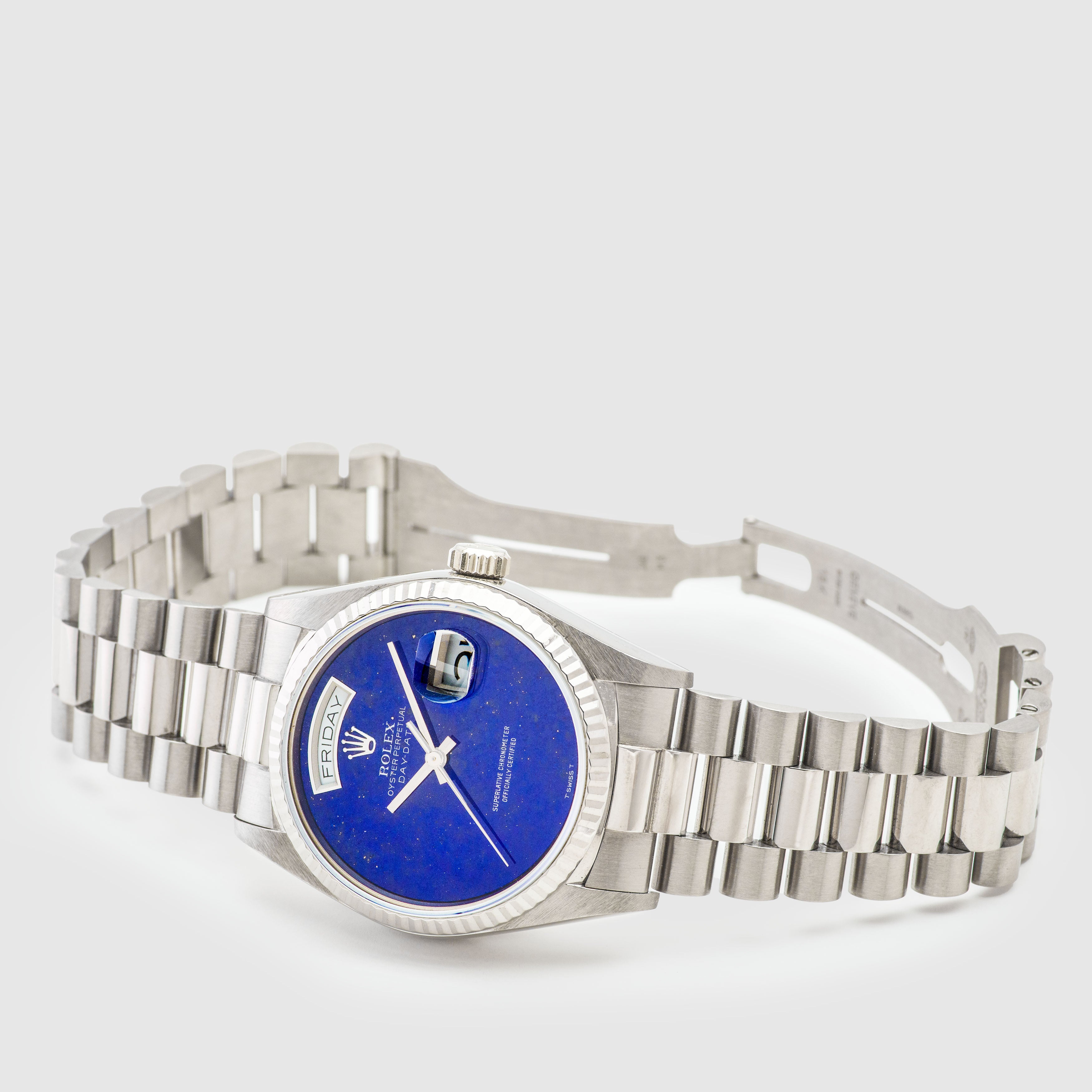 1987 Rolex Day Date White Gold Lapis Dial Ref. 18039