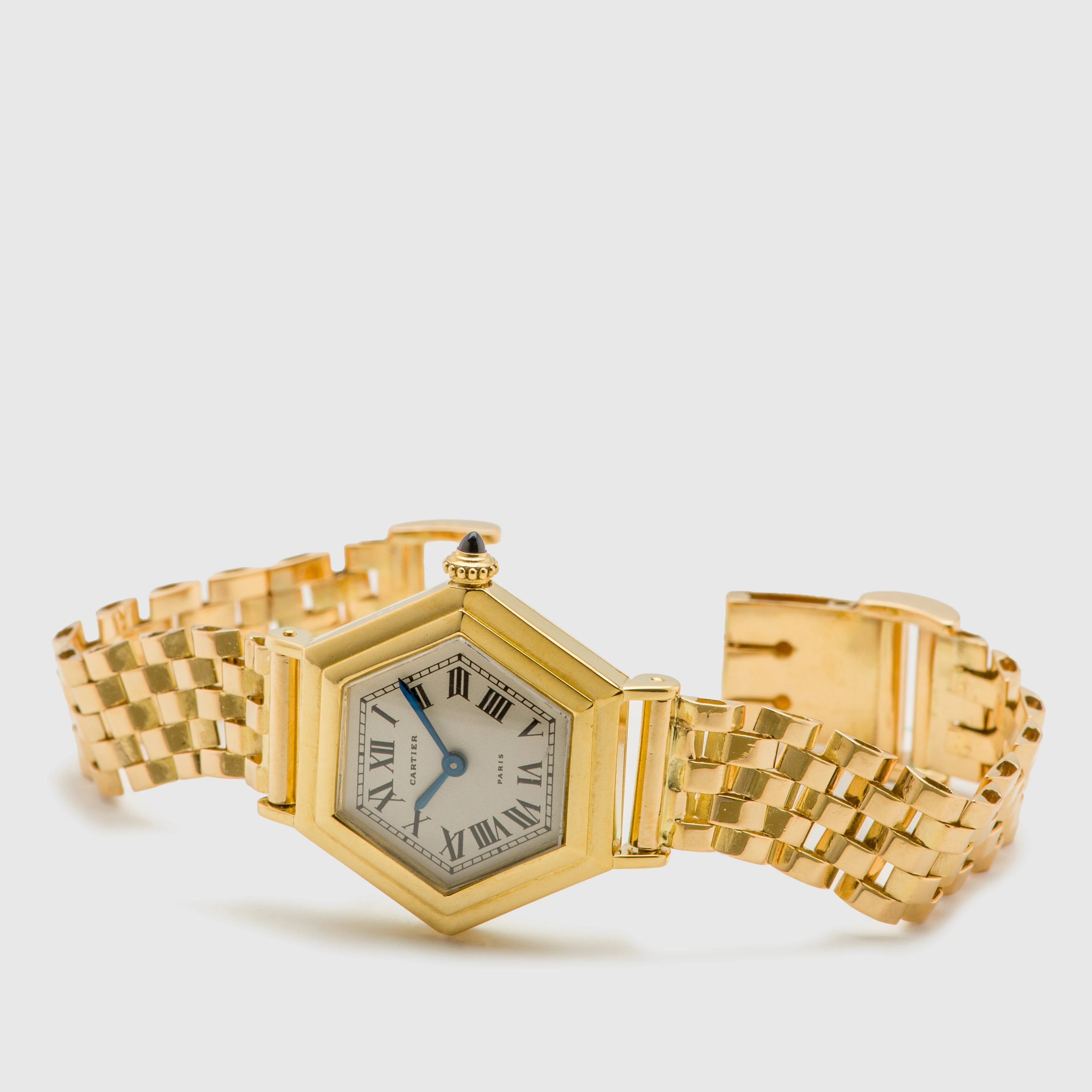 1990's Cartier Vintage Hexagonal 18k Yellow Gold Ref. 22893/763