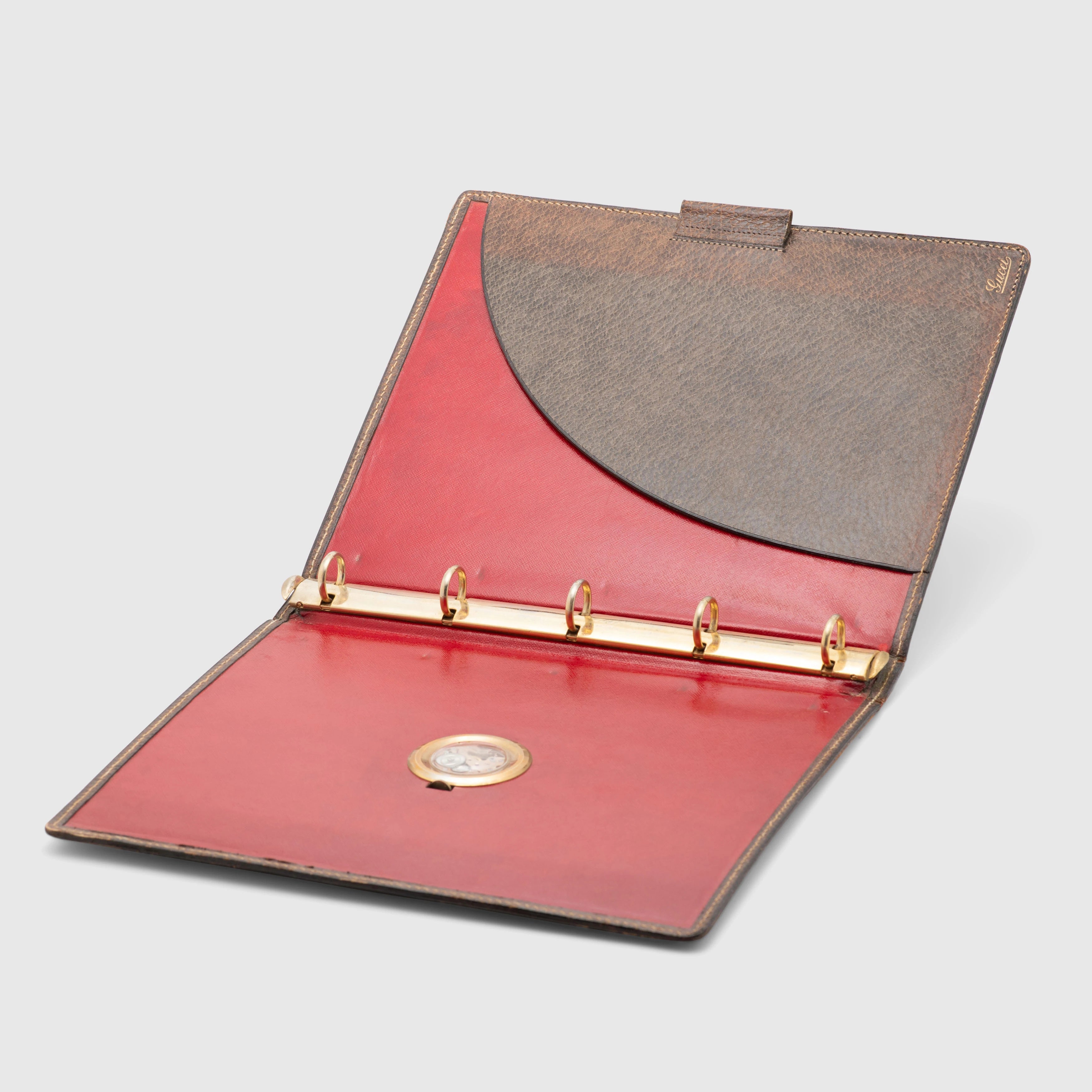 1970 Gucci, Document Binder with Integrated Watch