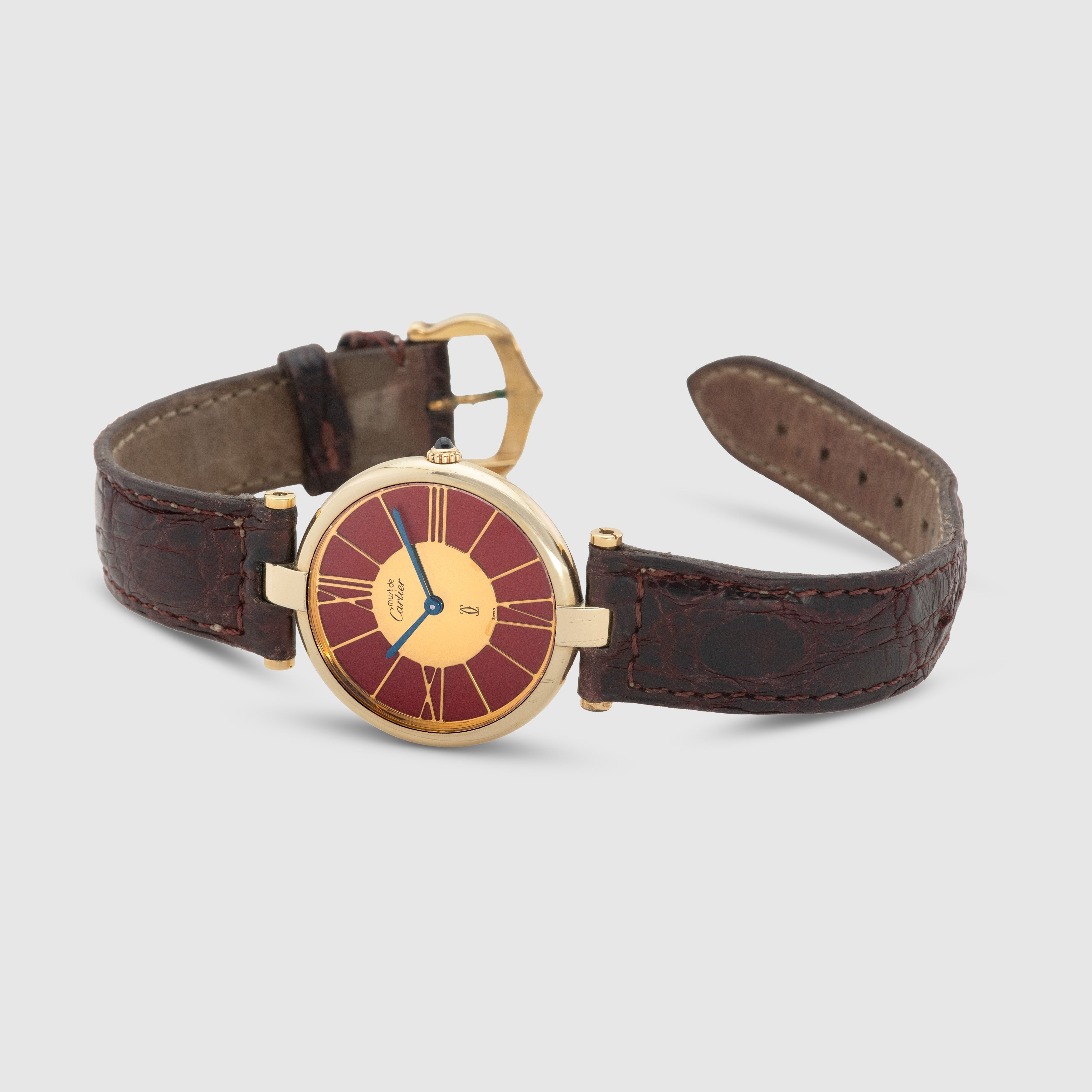 1980's Cartier Must De Vendome Red Deco Dial Ref. 17