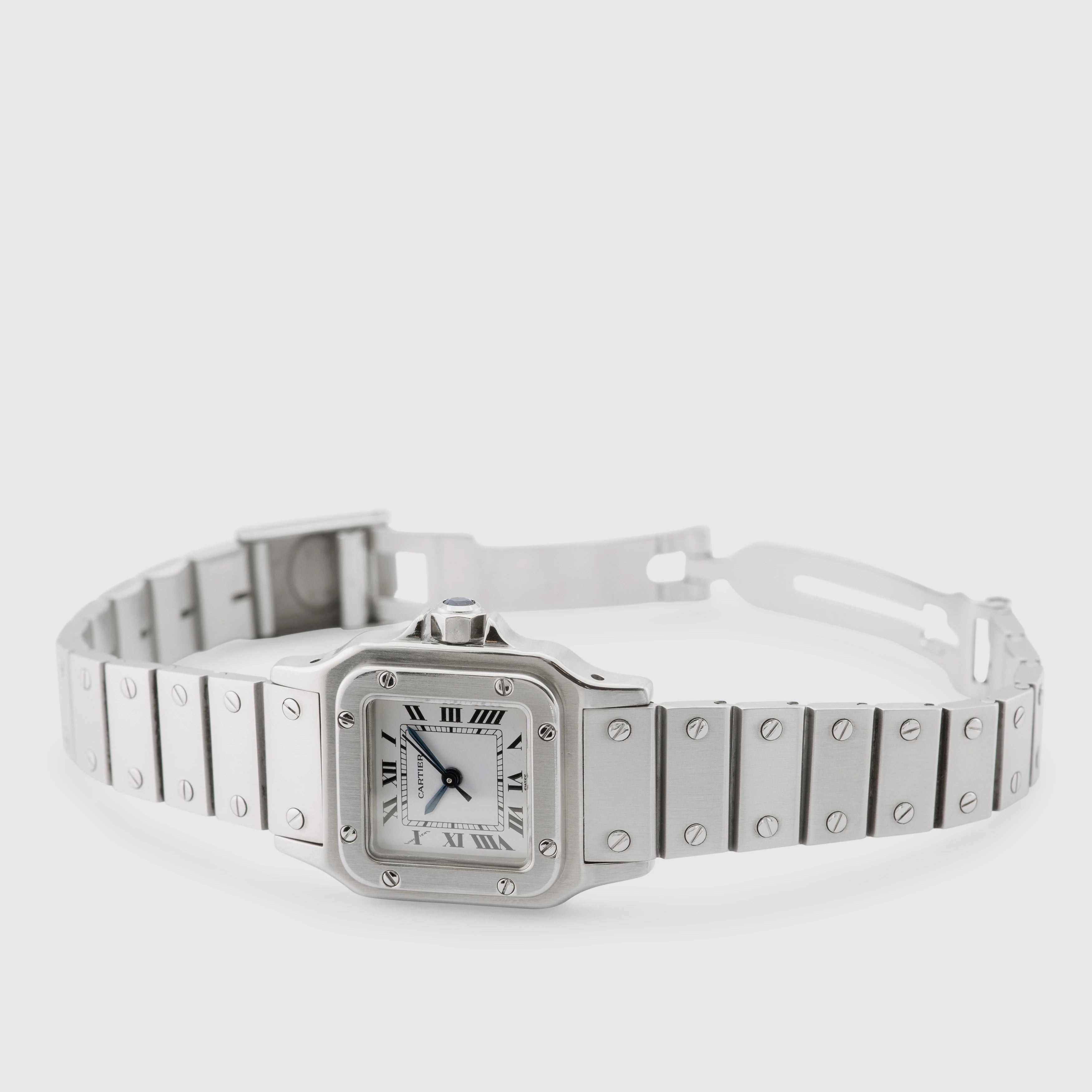 1980's Cartier Santos Carree White Roman Dial Ref. 0901