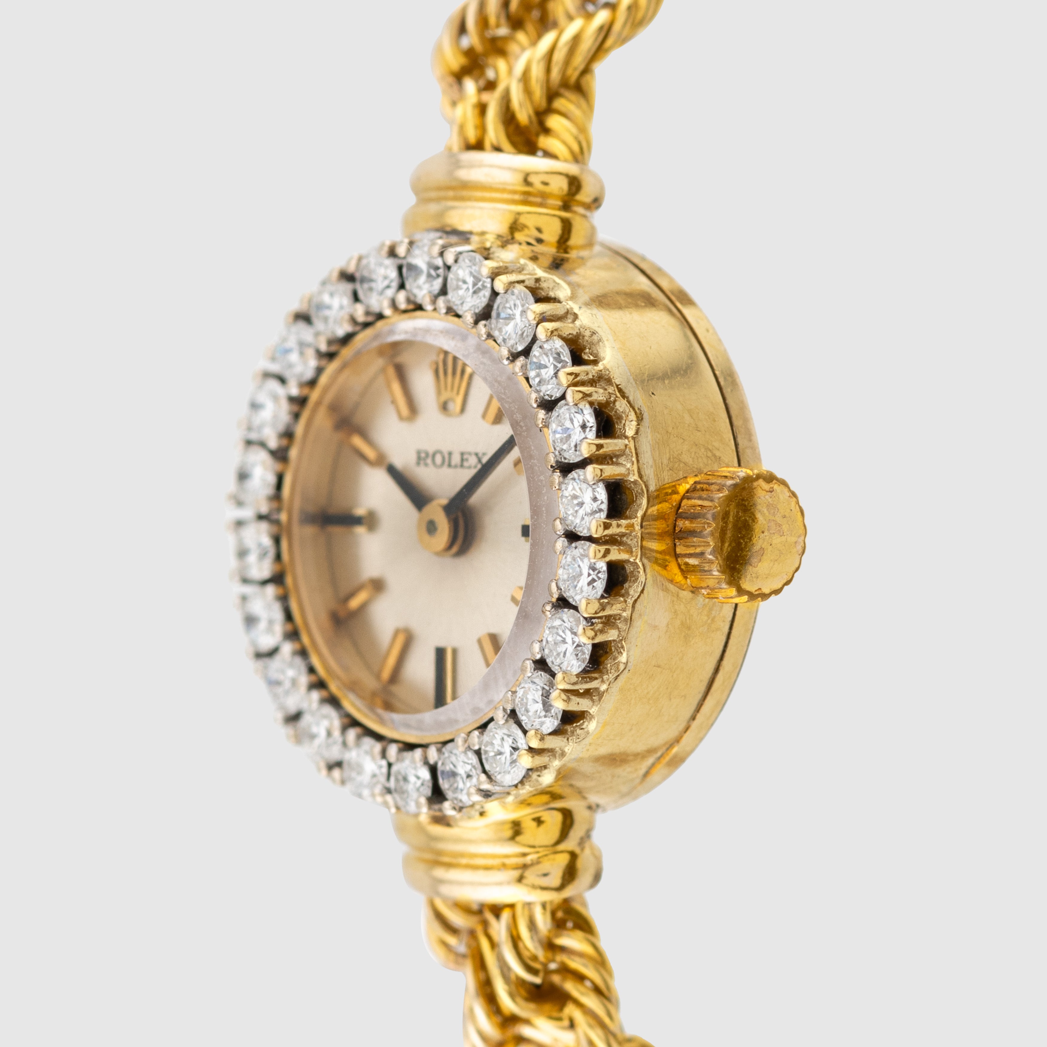 1960's Rolex Ladies Cocktail Watch 14K Diamonds Ref. 8418