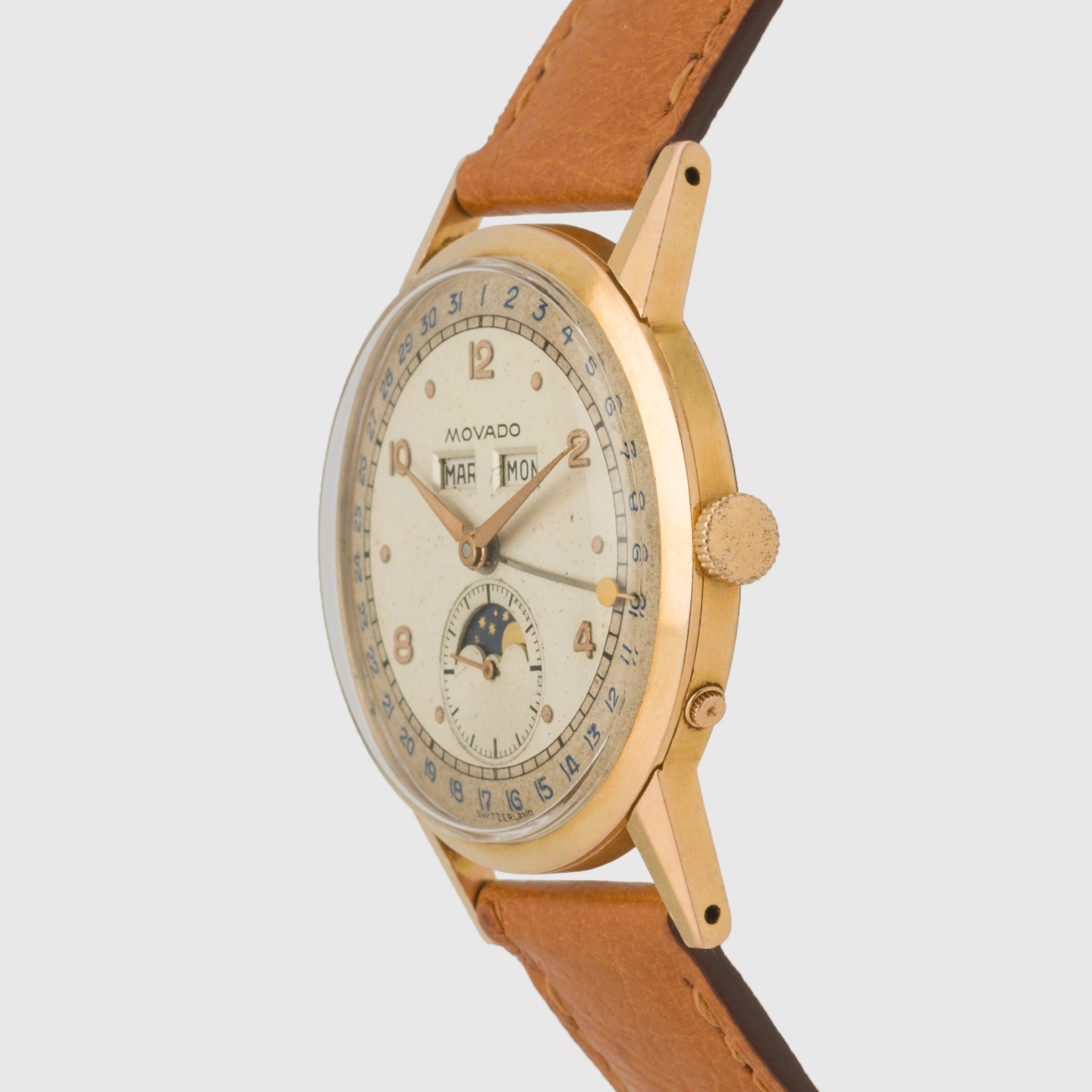 1940's Movado Triple Calendar Moon Phase Ref. R4926