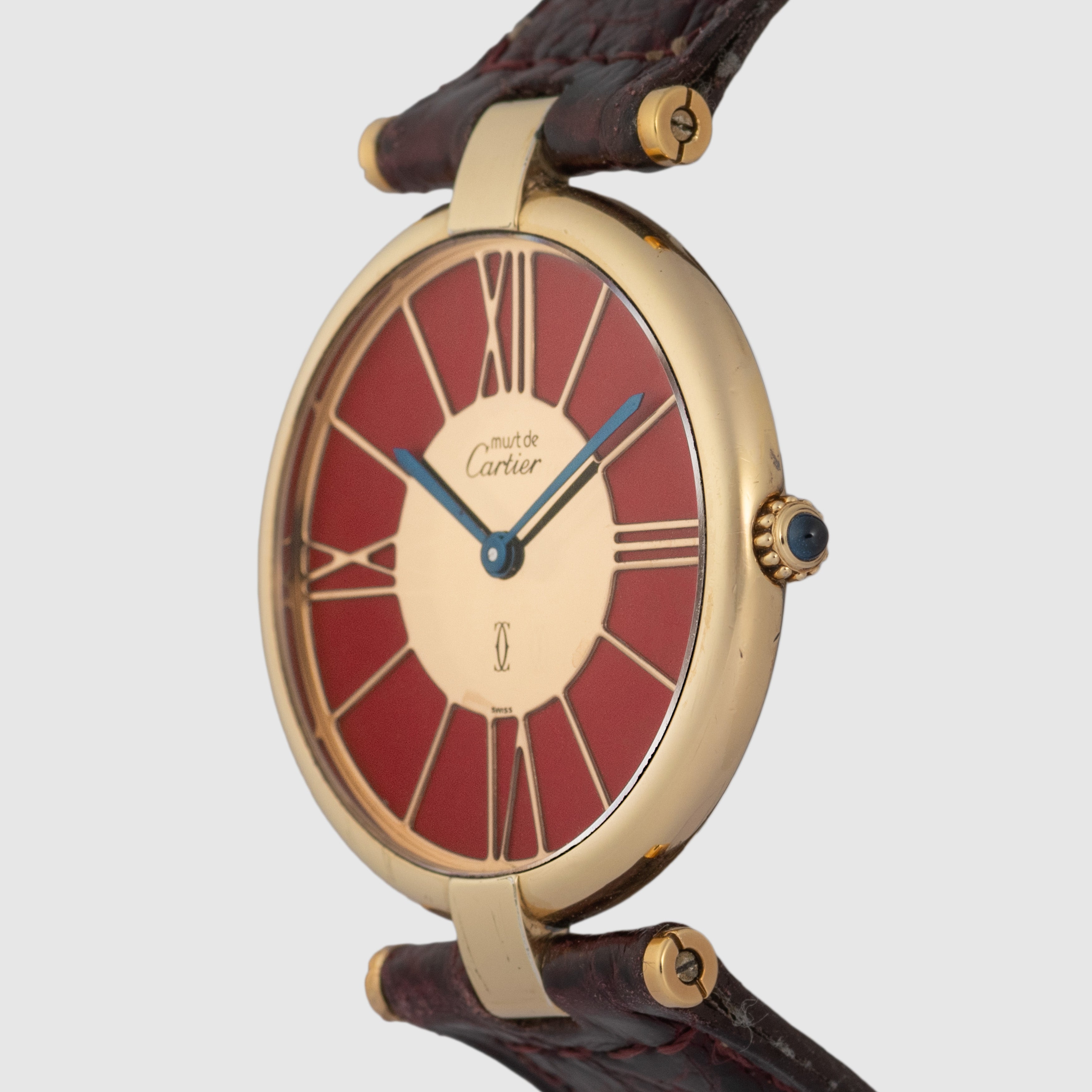 1980's Cartier Must De Vendome Red Deco Dial Ref. 17