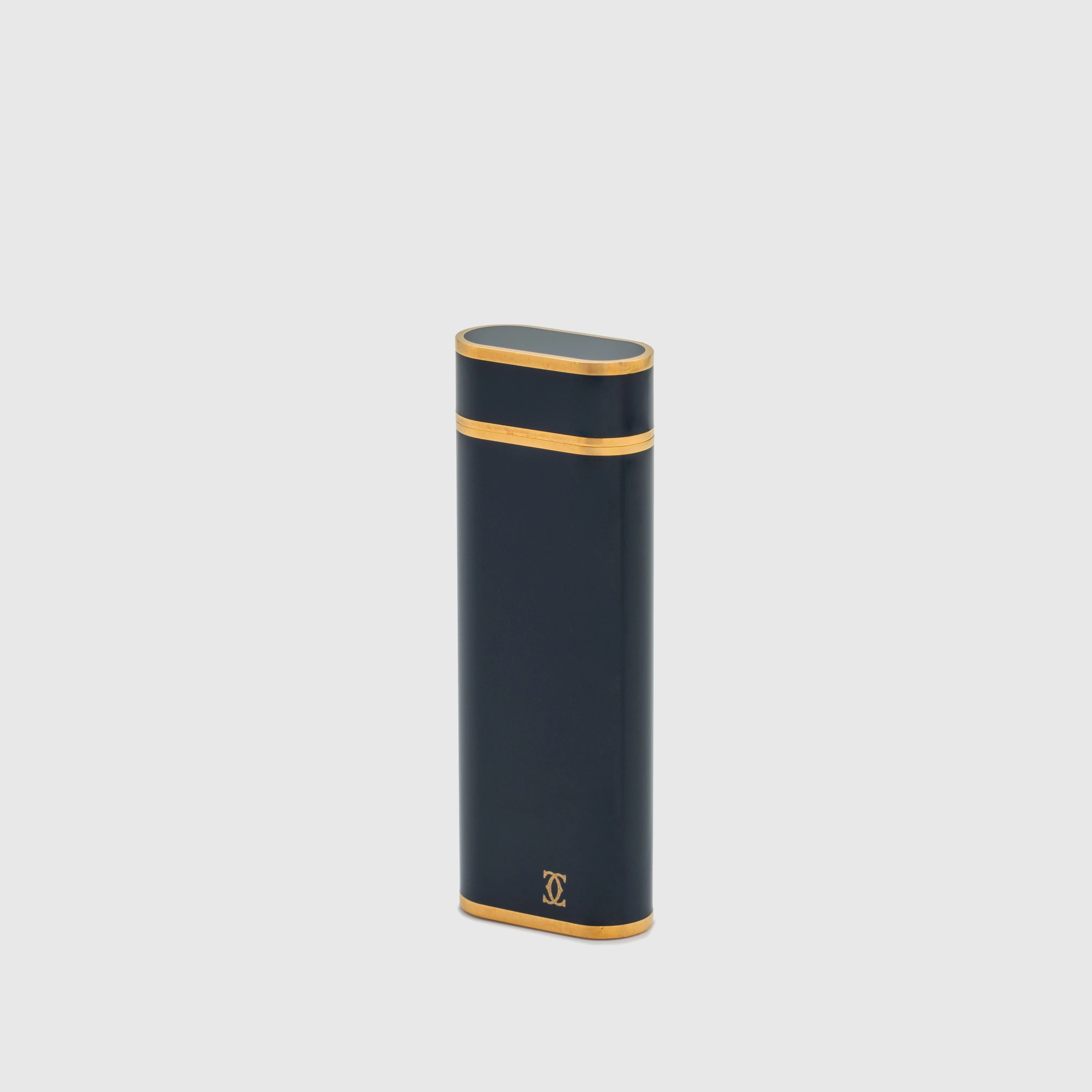 1980's Vintage Must De Cartier Gold Plated Lighter - Dark Blue