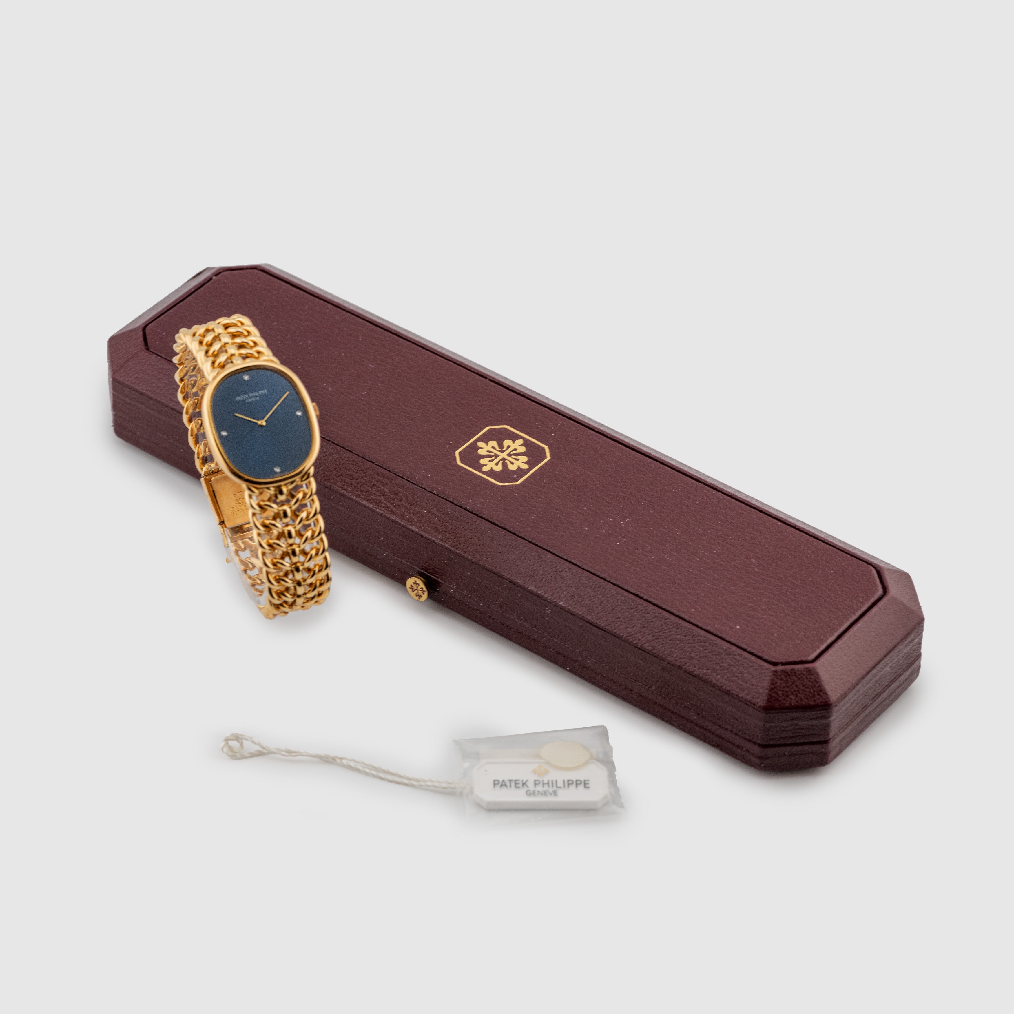 1990's Patek Philippe Ellipse with Special Bracelet Ref. 3848 (Box and Hang Tag)