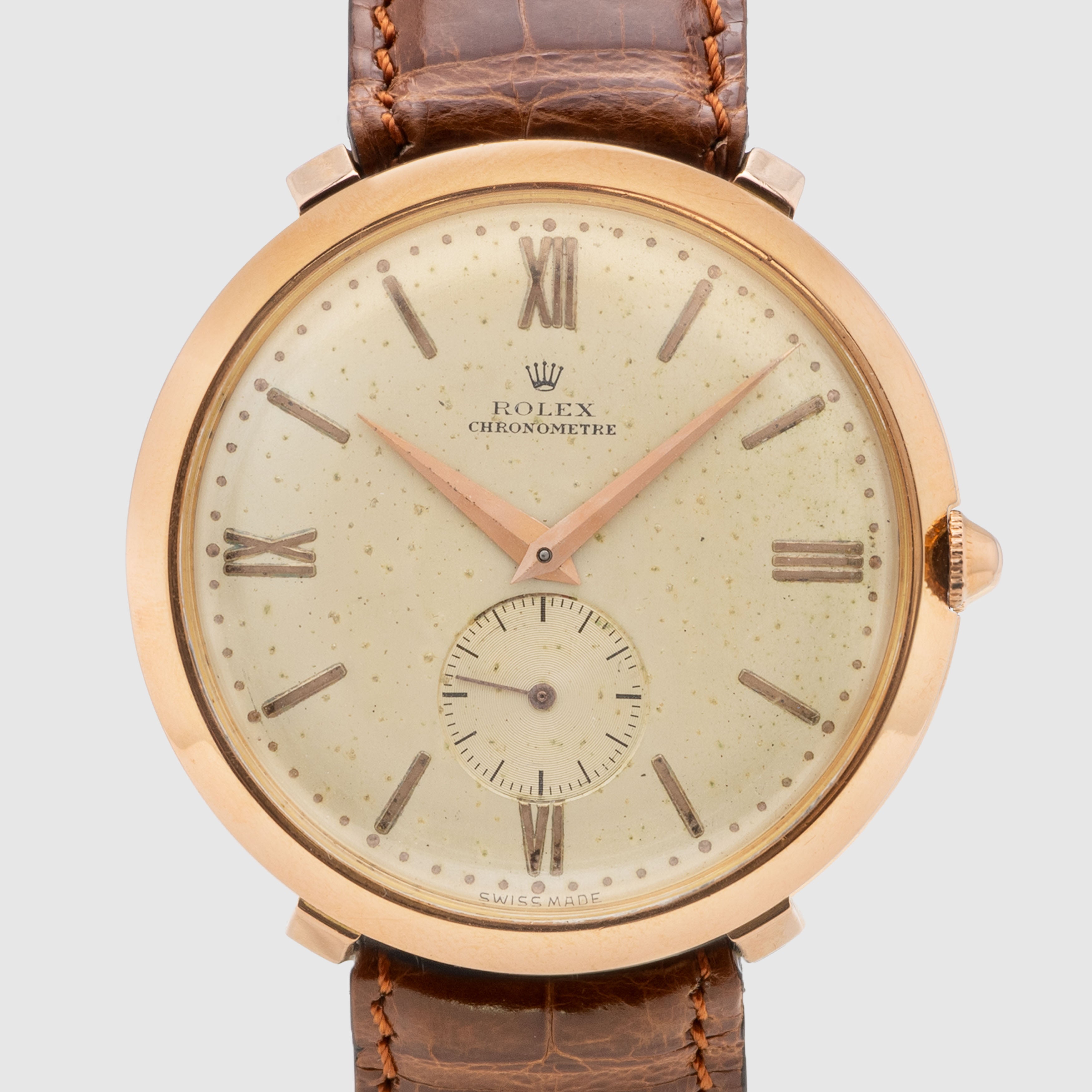 1944 Rolex Oversized Chronometre Pink Gold Ref. 4119