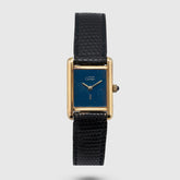 1980's Cartier Tank  Ladies Lapis Dial (with Box)