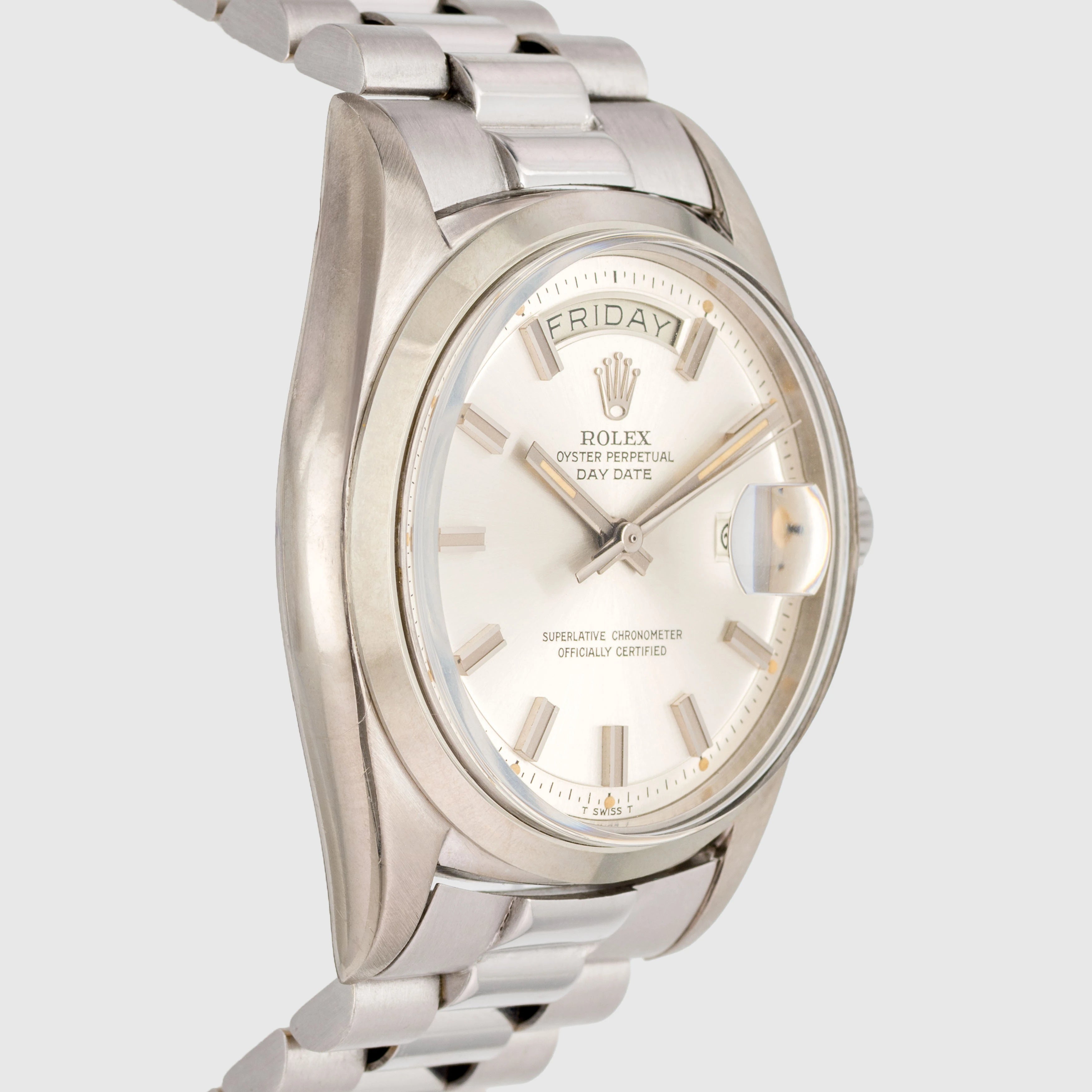 1971 Rolex Day Date Silver Wide Boy Dial Ref. 1802