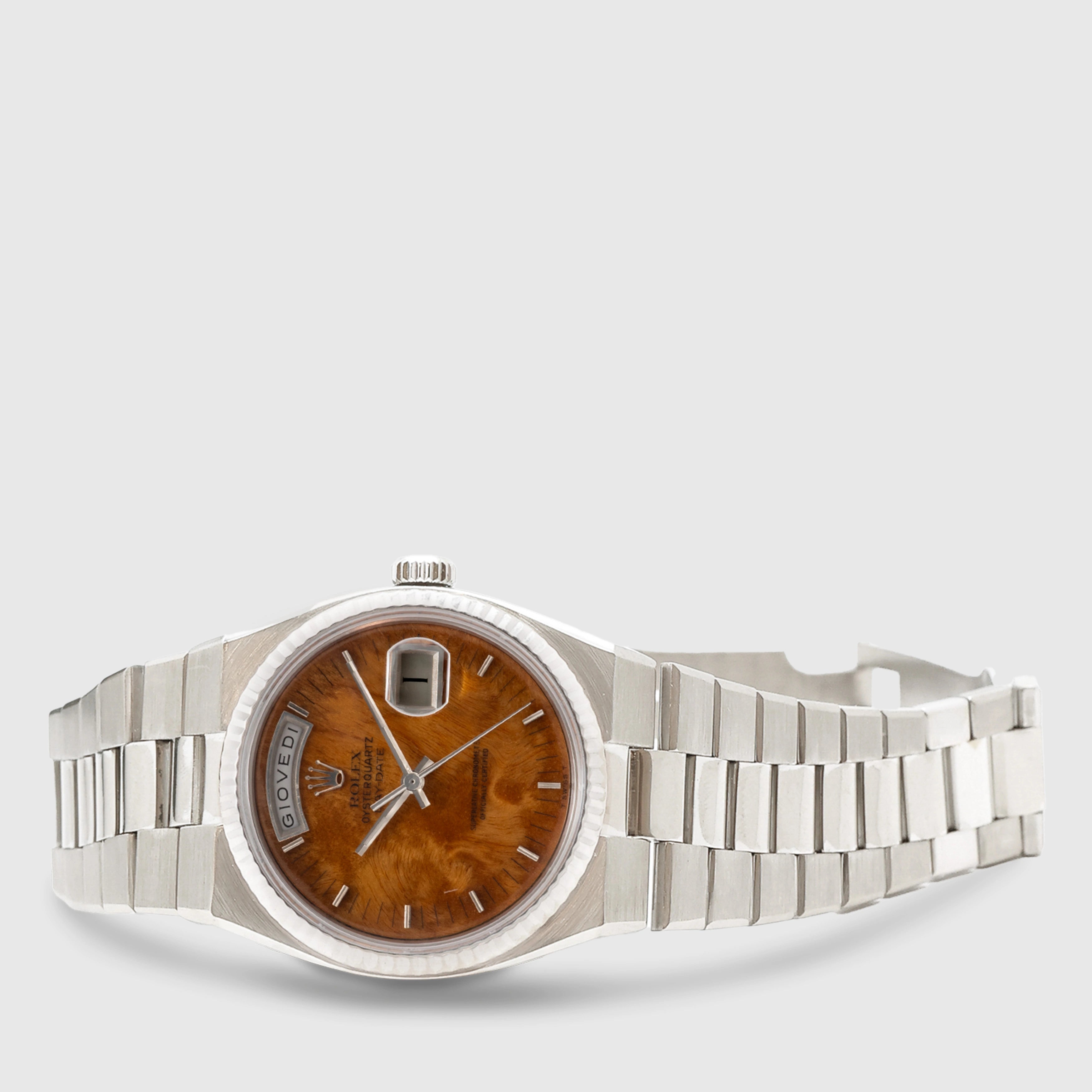 1978 Rolex Day Date Oysterquartz Birch Wood Dial Ref. 19019