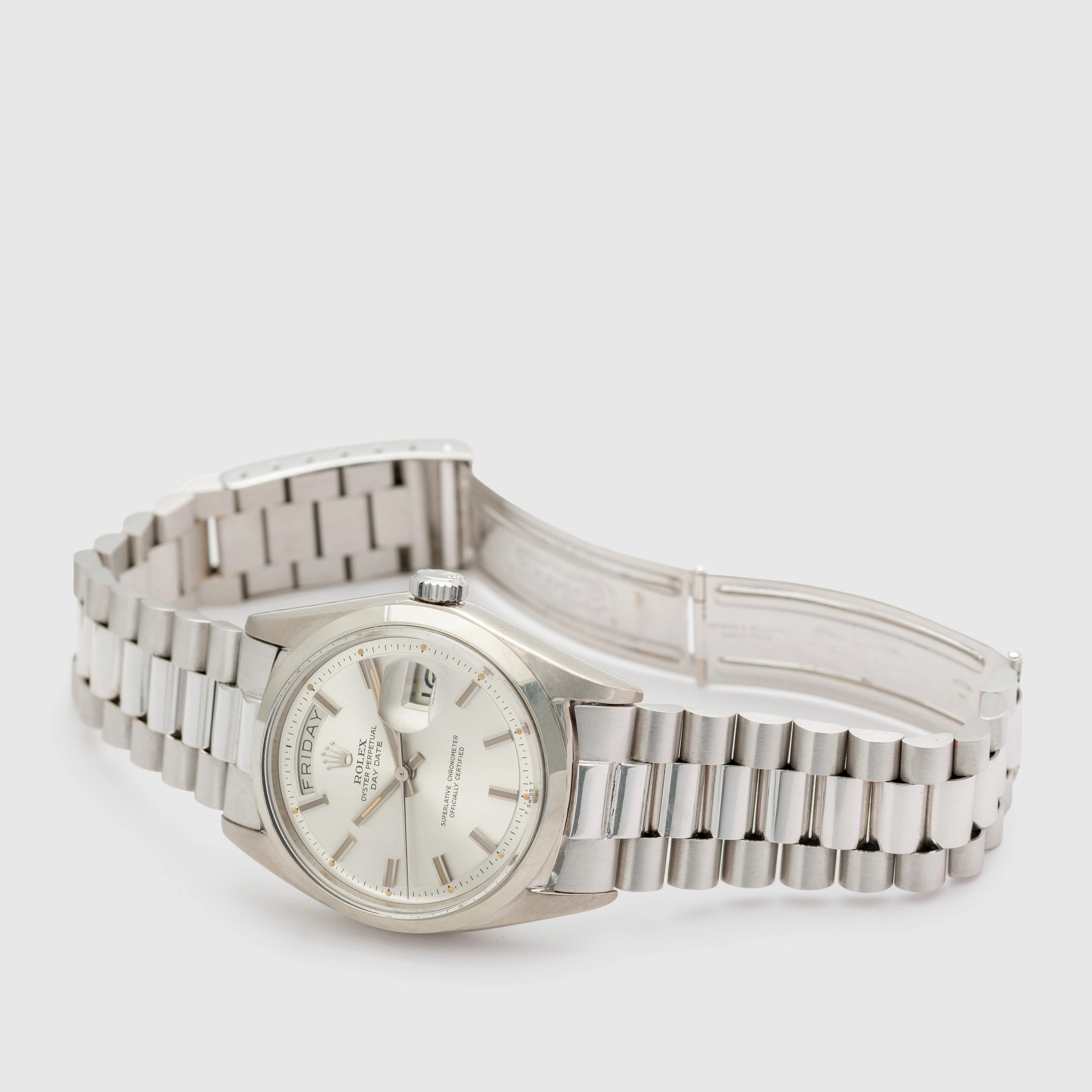 1971 Rolex Day Date Silver Wide Boy Dial Ref. 1802