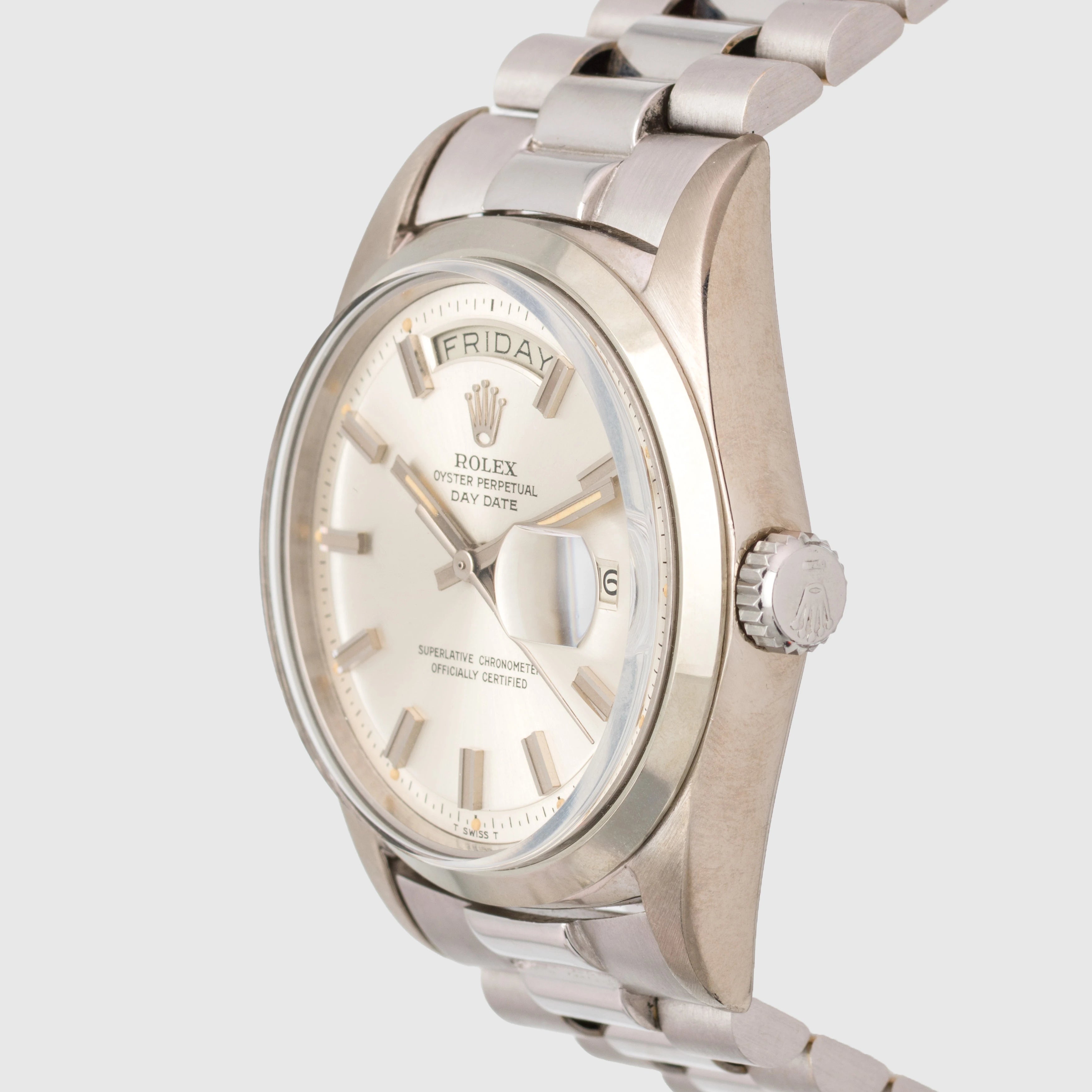 1971 Rolex Day Date Silver Wide Boy Dial Ref. 1802