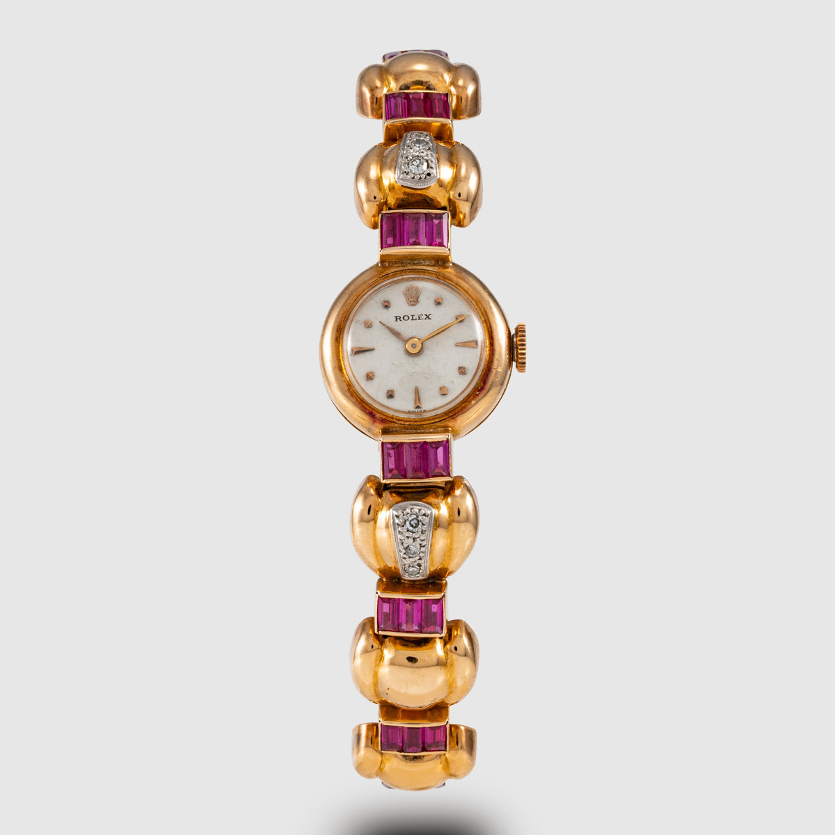 1942 Rolex Ladies Cocktail Watch Diamonds & Amethysts Ref. 8635