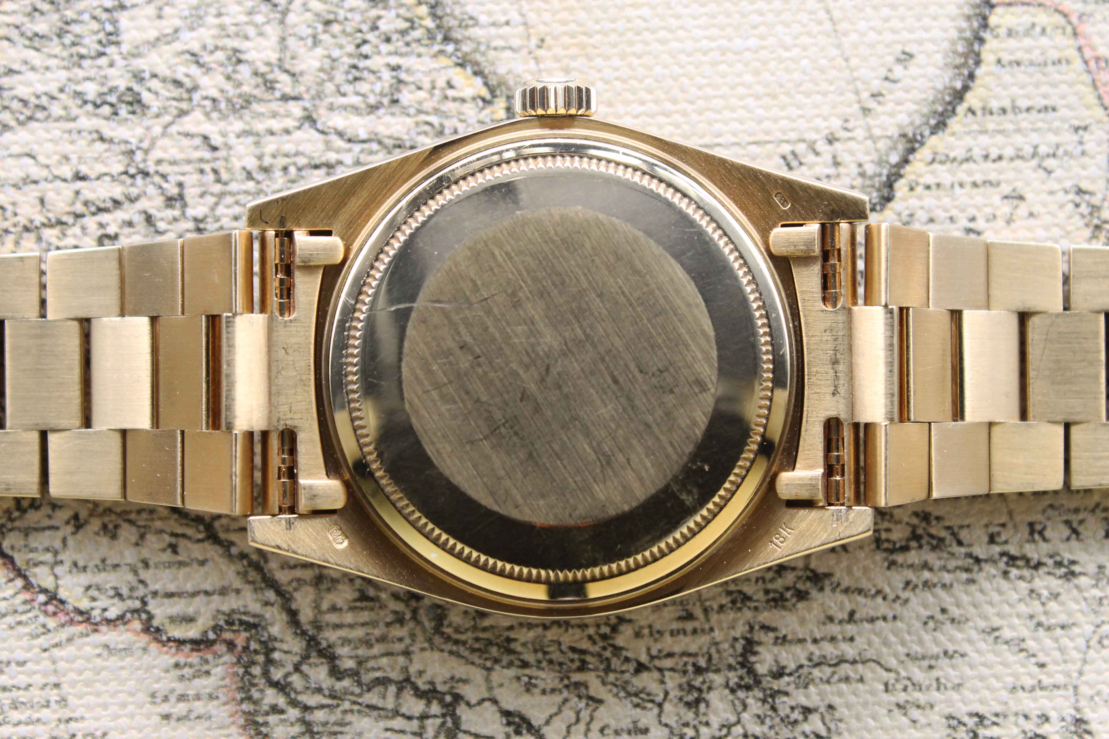 1983 Rolex Day Date Red Vignette Diamond Dial Ref. 18038 (with Papers and Hang Tags)