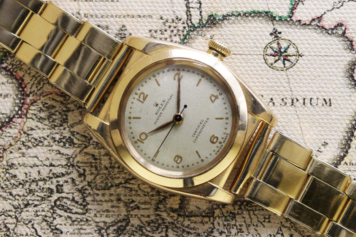 1947 Rolex OP Bubbleback 18K Orig. Expandable Bracelet Ref. 3131