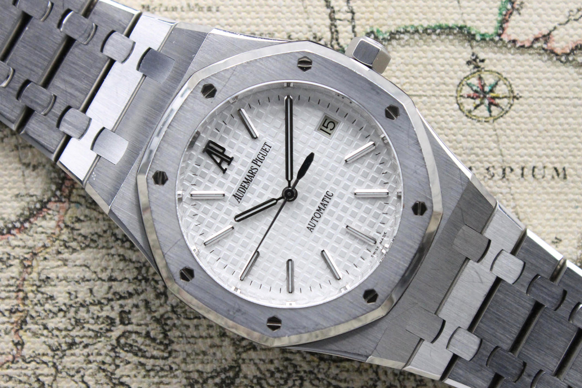 2010 Audemars Piguet Royal Oak White Dial Ref. 15300 (Full Set)