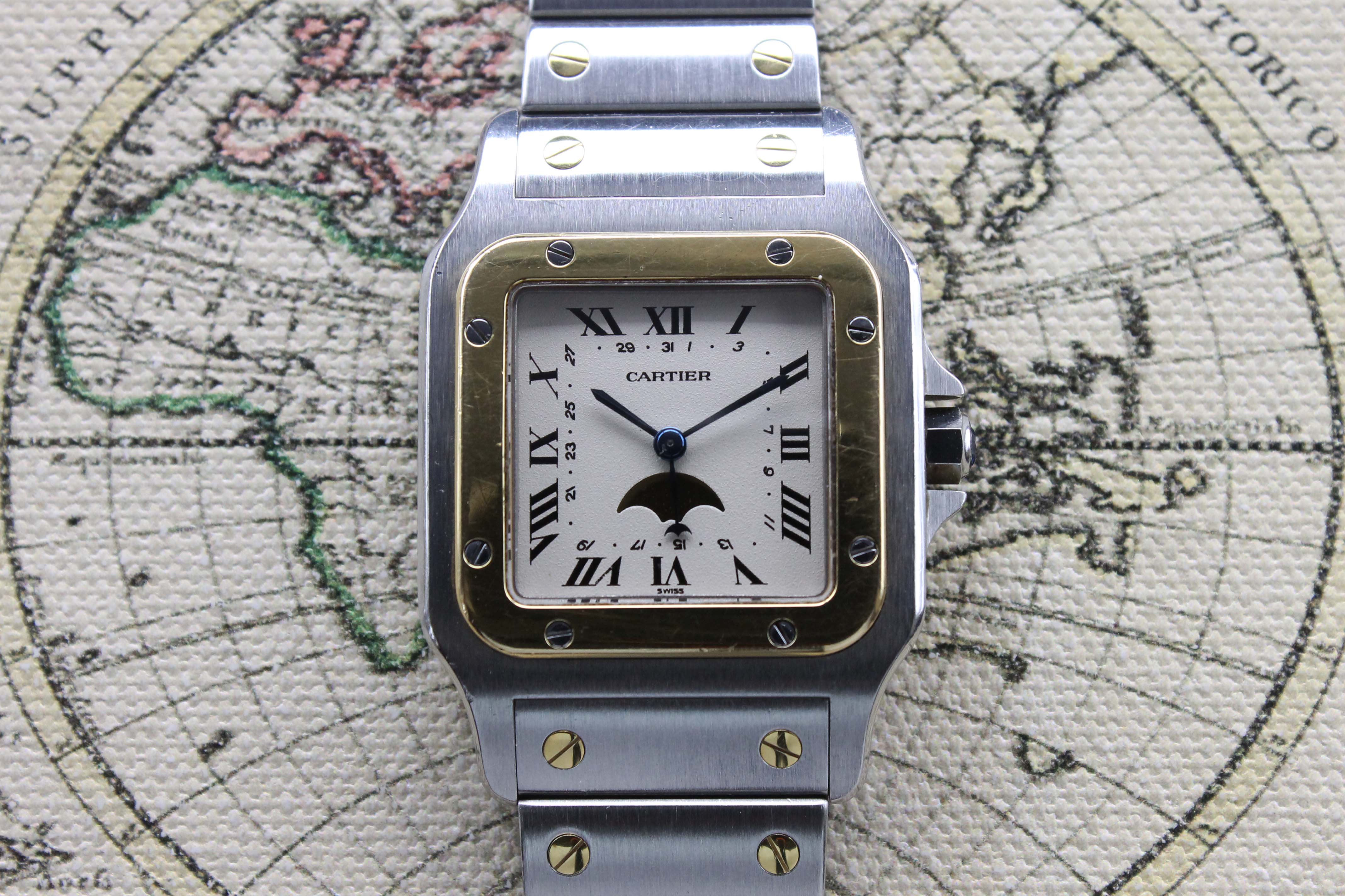 1989 Cartier Santos Galbee St/G Moon Phase Ref. 119901 (with Original Warranty Booklet)