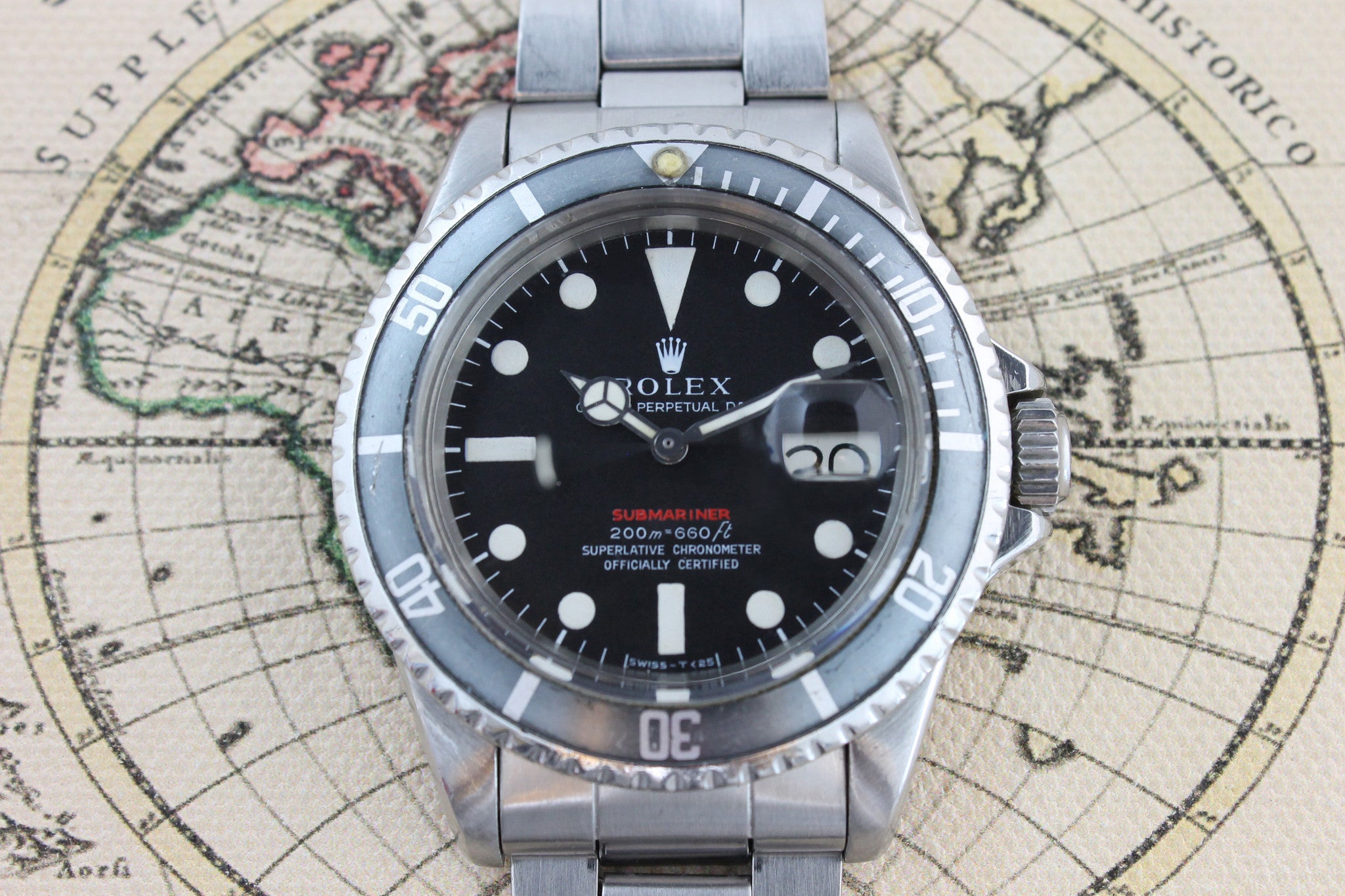 1968 - Rolex Red Submariner Mark II Ghost Bezel ( Full Set) - Momentum Dubai