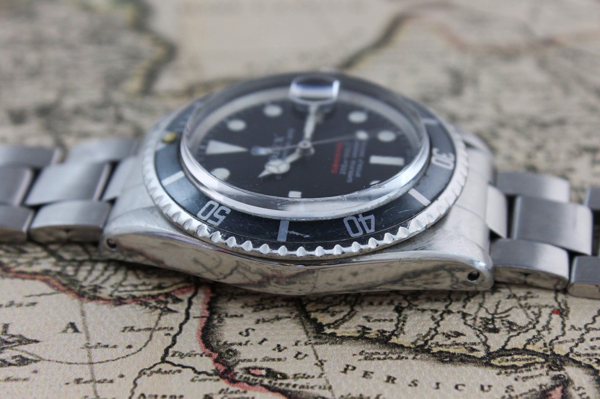 1968 - Rolex Red Submariner Mark II Ghost Bezel ( Full Set) - Momentum Dubai