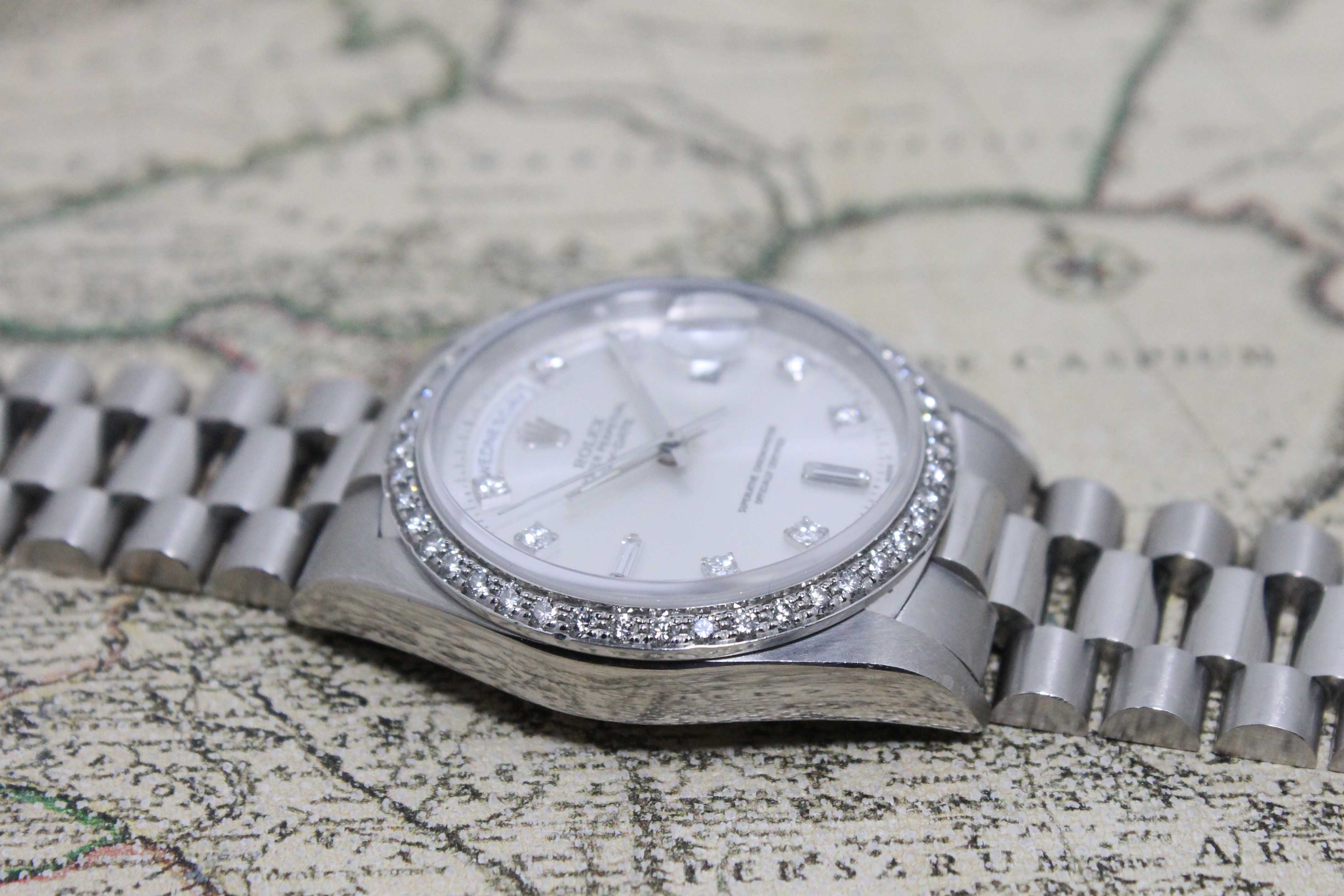 1989 Rolex Day Date Platinum Jumbo Diamond Dial Ref. 18346
