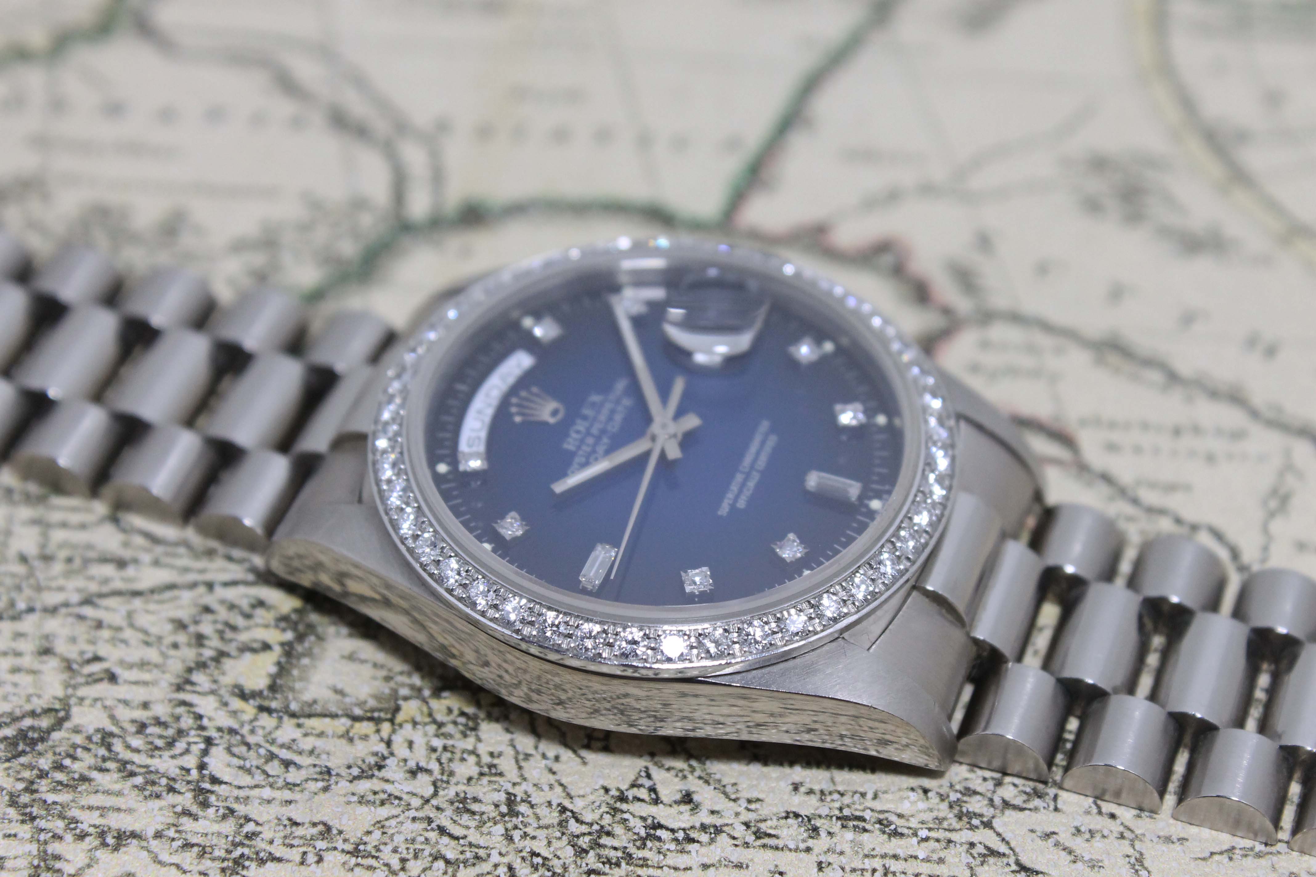 1990 Rolex Day Date Vignette Diamond Dial & Diamond Bezel Ref. 18349