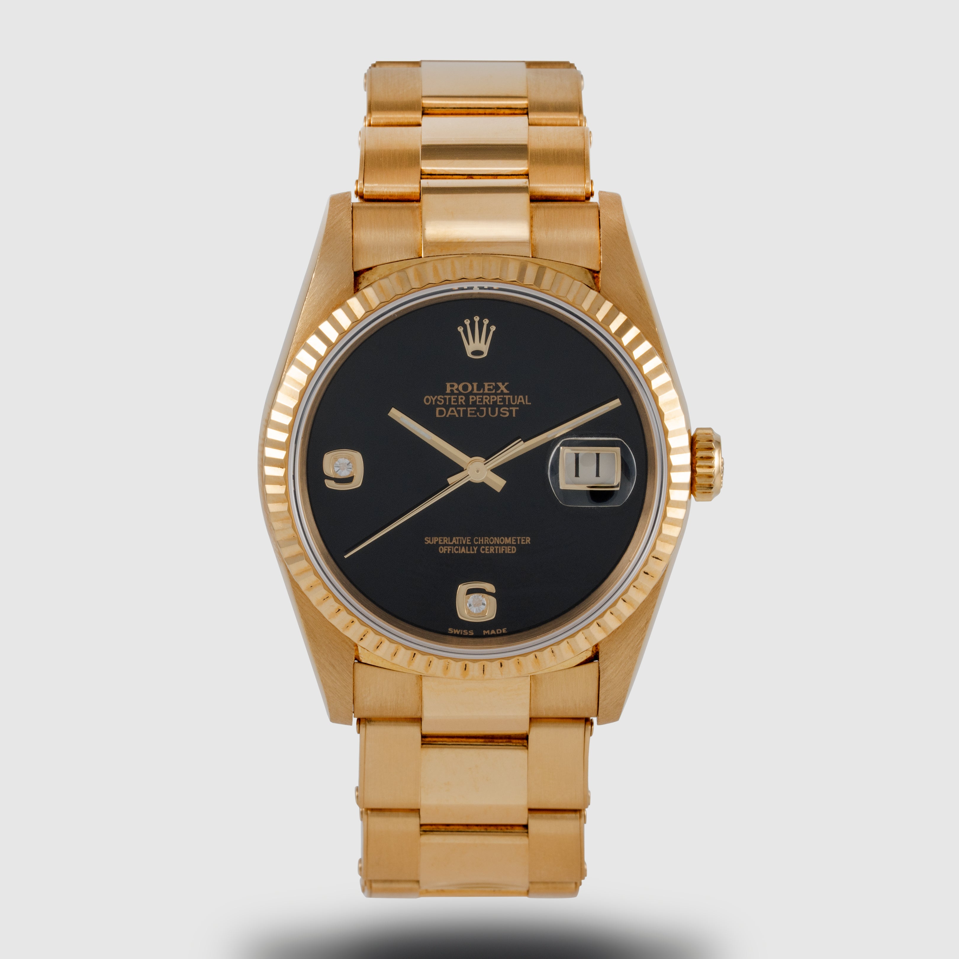 1995 Rolex Datejust Onyx Dial on Oyster Ref. 16238 (with Warranty Certificate)