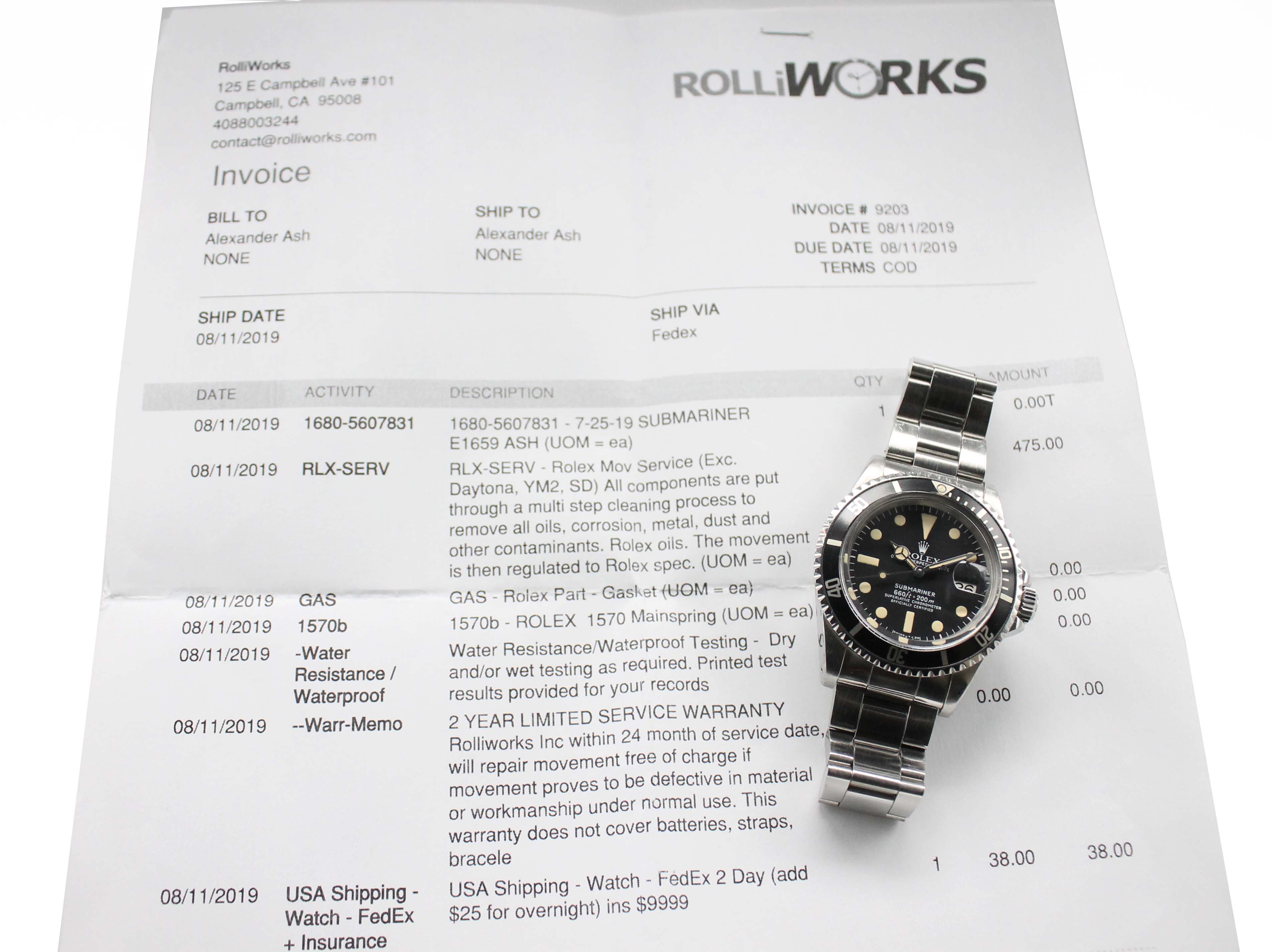 1978 Rolex Submariner MK1 Dial Ref. 1680 (with Service Paper from Rolliworks from 2019)