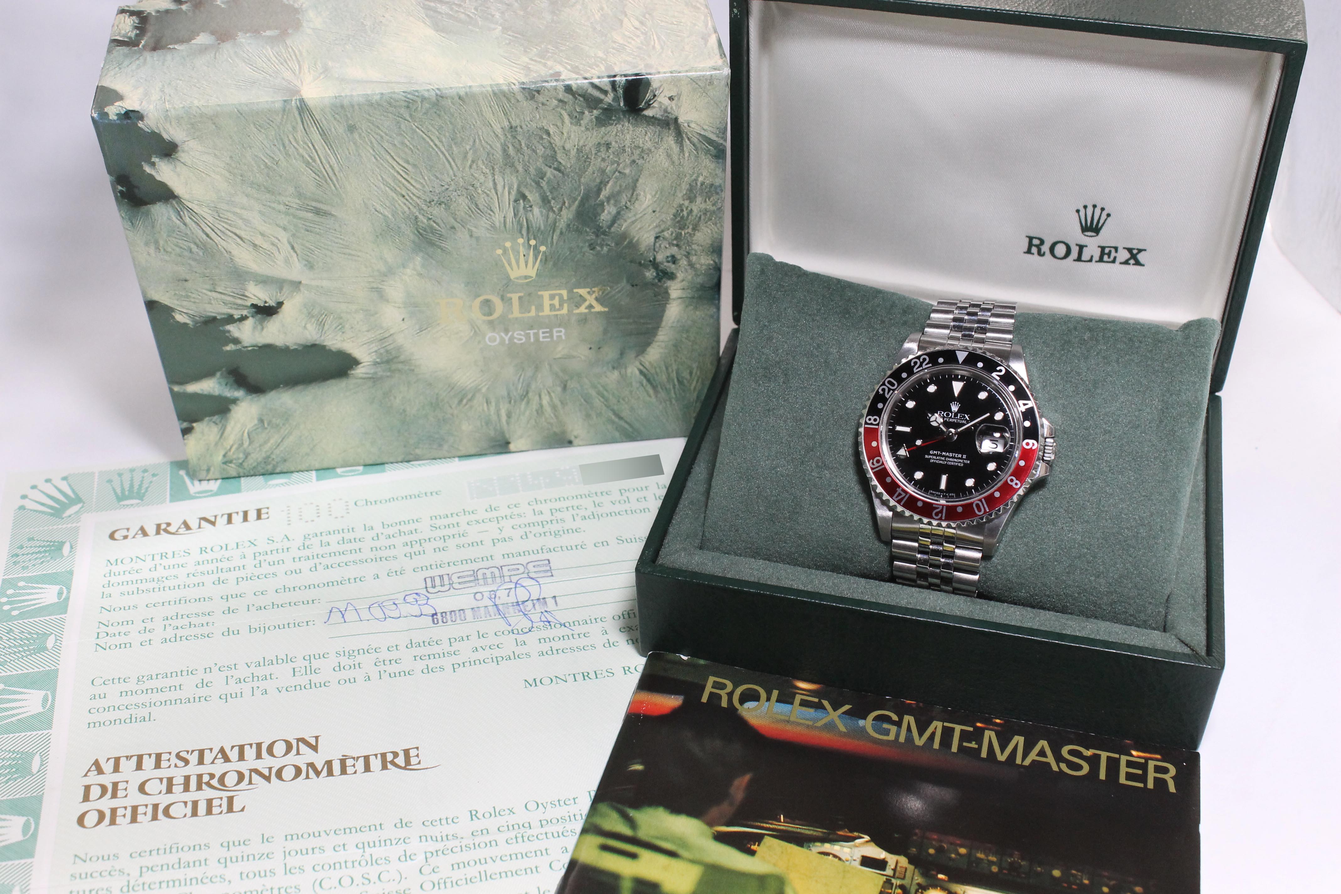 1991 Rolex GMT Master Coke Tritium Dial Ref. 16710 (Full Set)