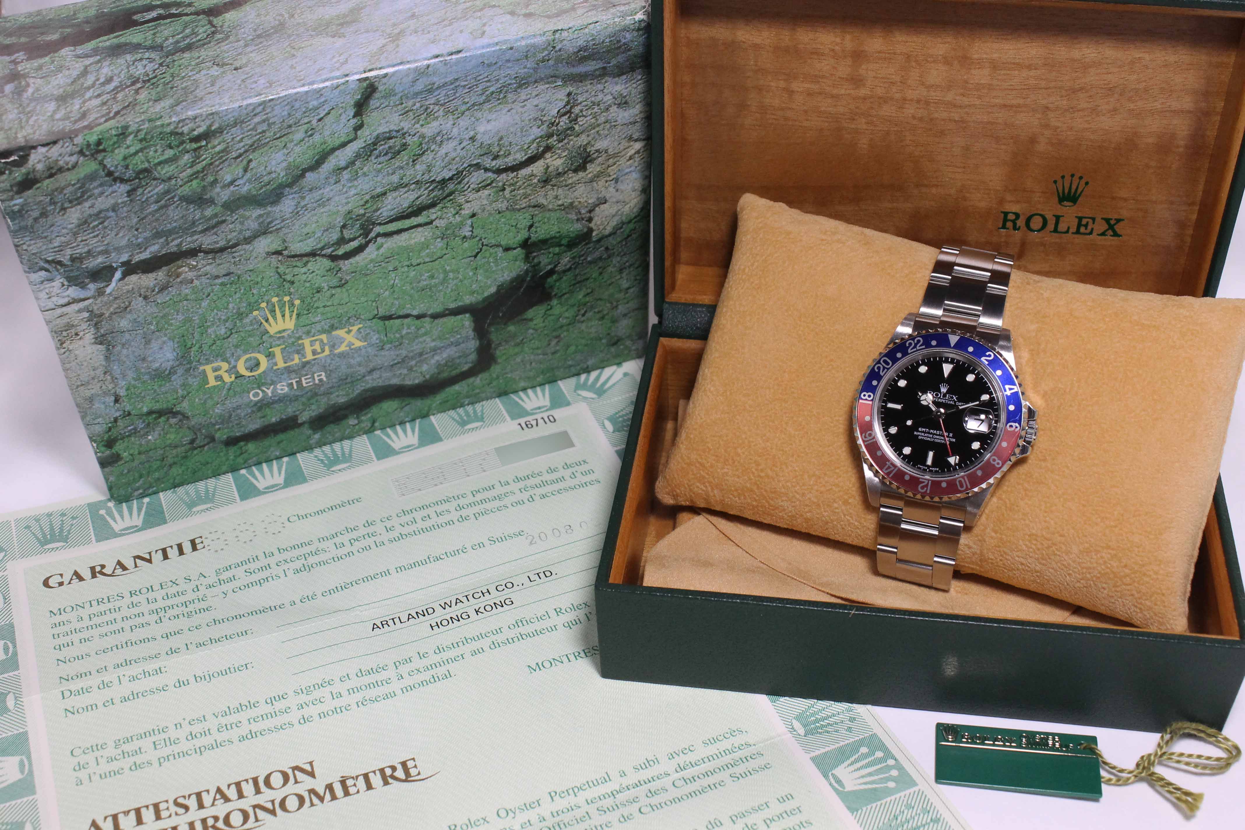 2001 Rolex GMT Master II Pepsi Ref. 16710 (Full Set)