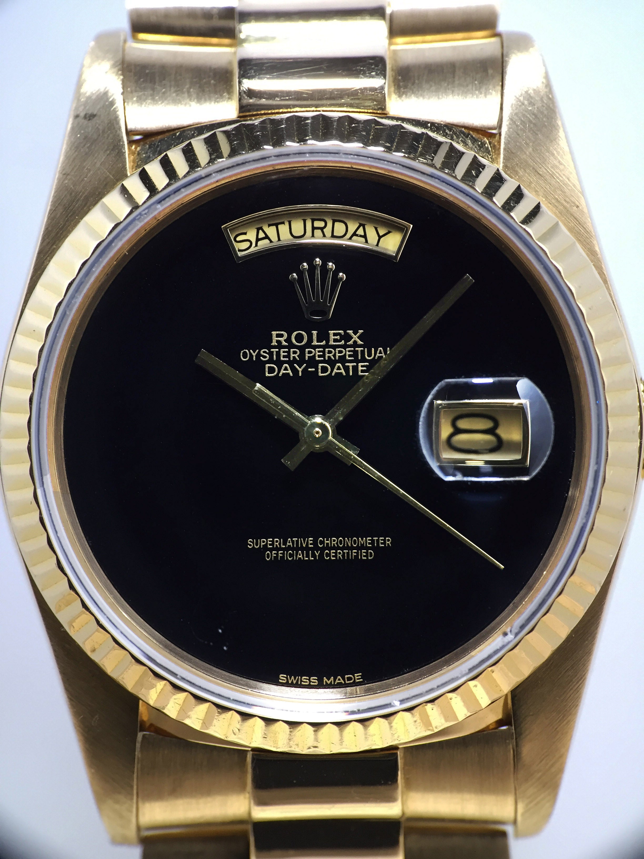 1986 Rolex Day Date Onyx Dial Ref. 18038