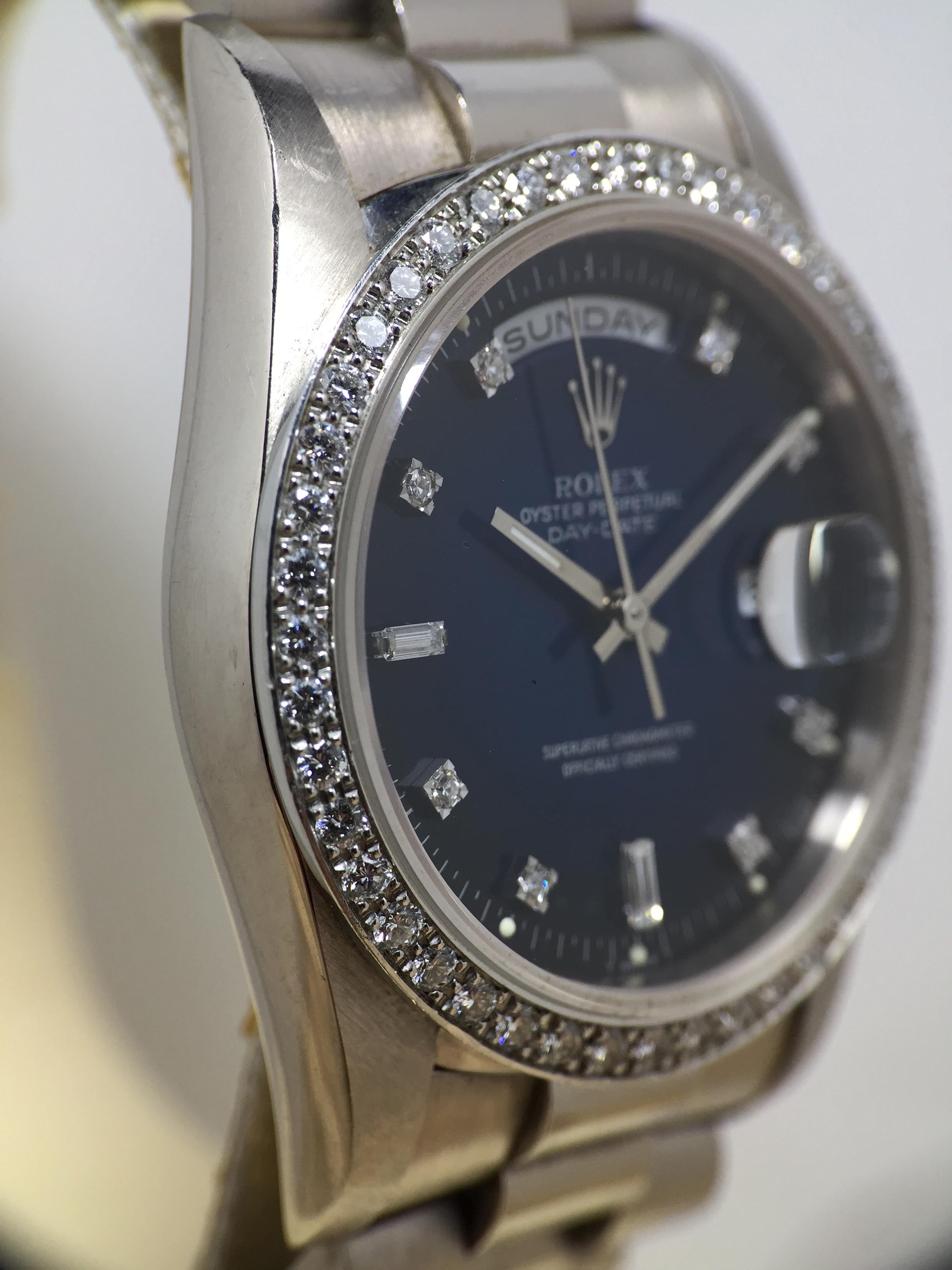 1990 Rolex Day Date Vignette Diamond Dial & Diamond Bezel Ref. 18349