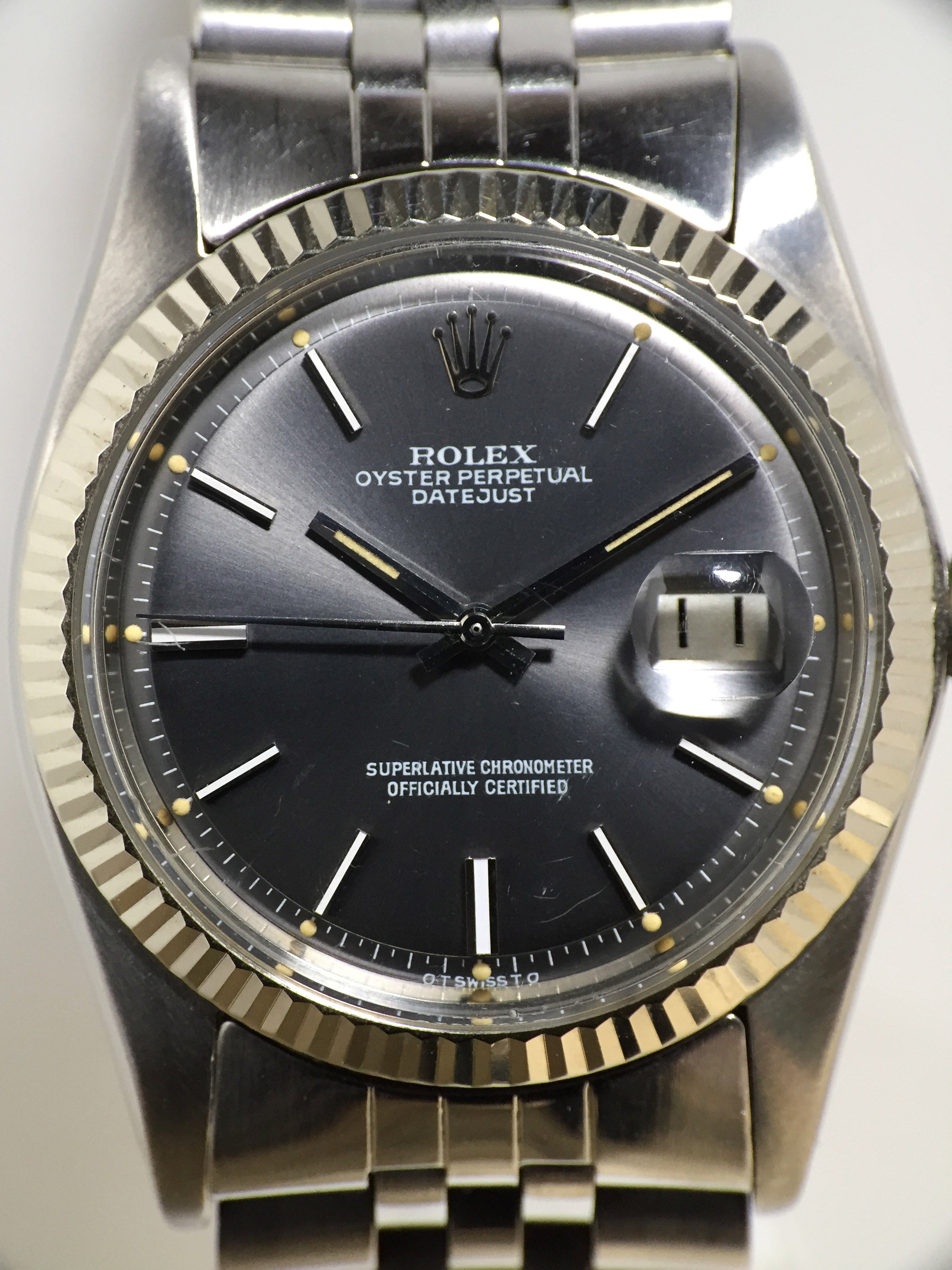 1973 Rolex Datejust St/WG Grey Sigma Dial Ref. 1601