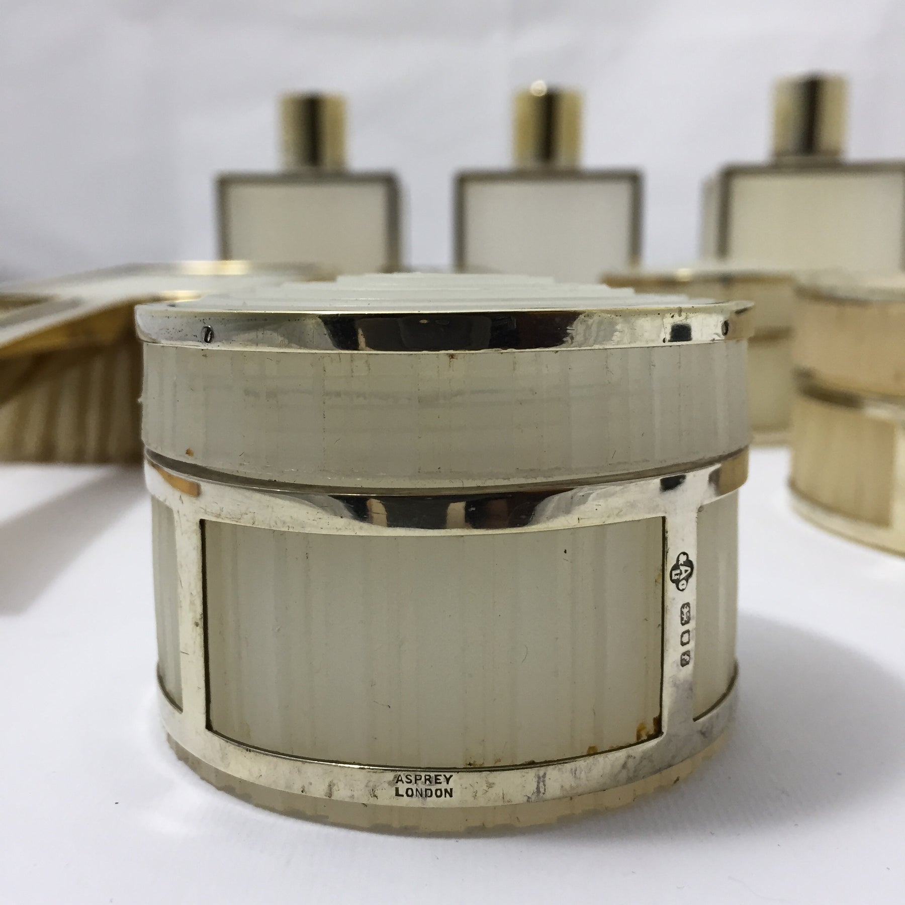 Vintage Asprey Vanity Set in Alligator Case, 1961