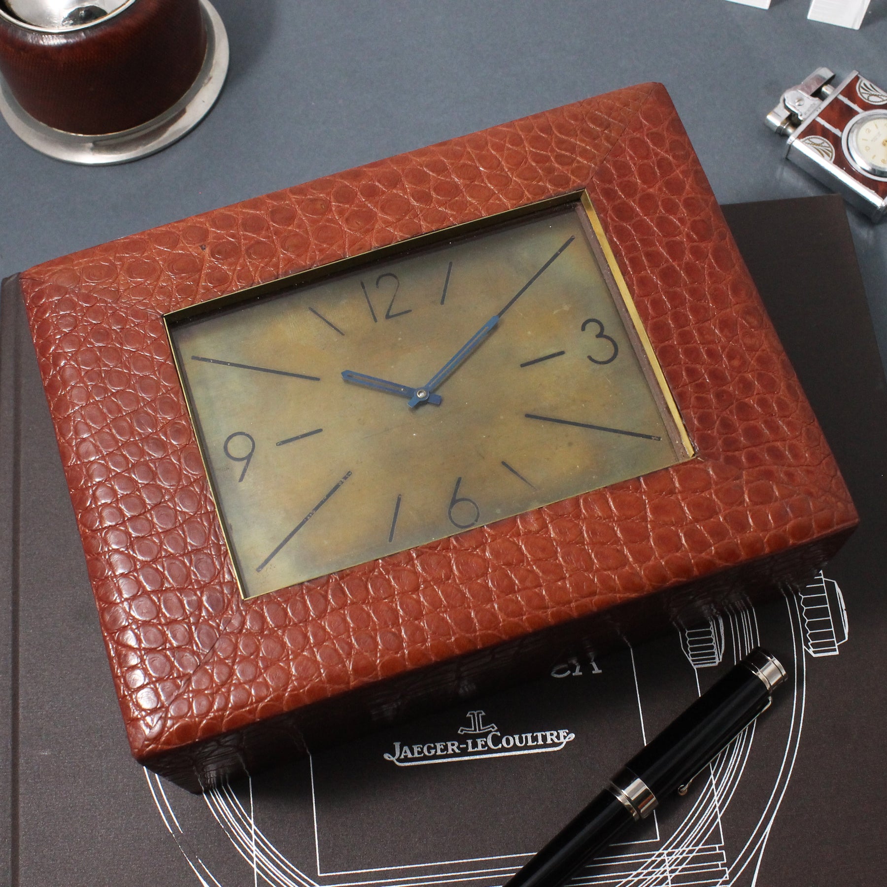 Jaeger LeCoultre Humidor with 8 Days Clock, 1960s