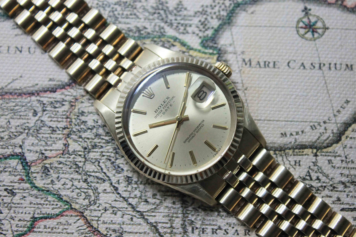 Rolex Oyster Perpetual Date 14K (full set) (3.1.695) - Momentum Dubai