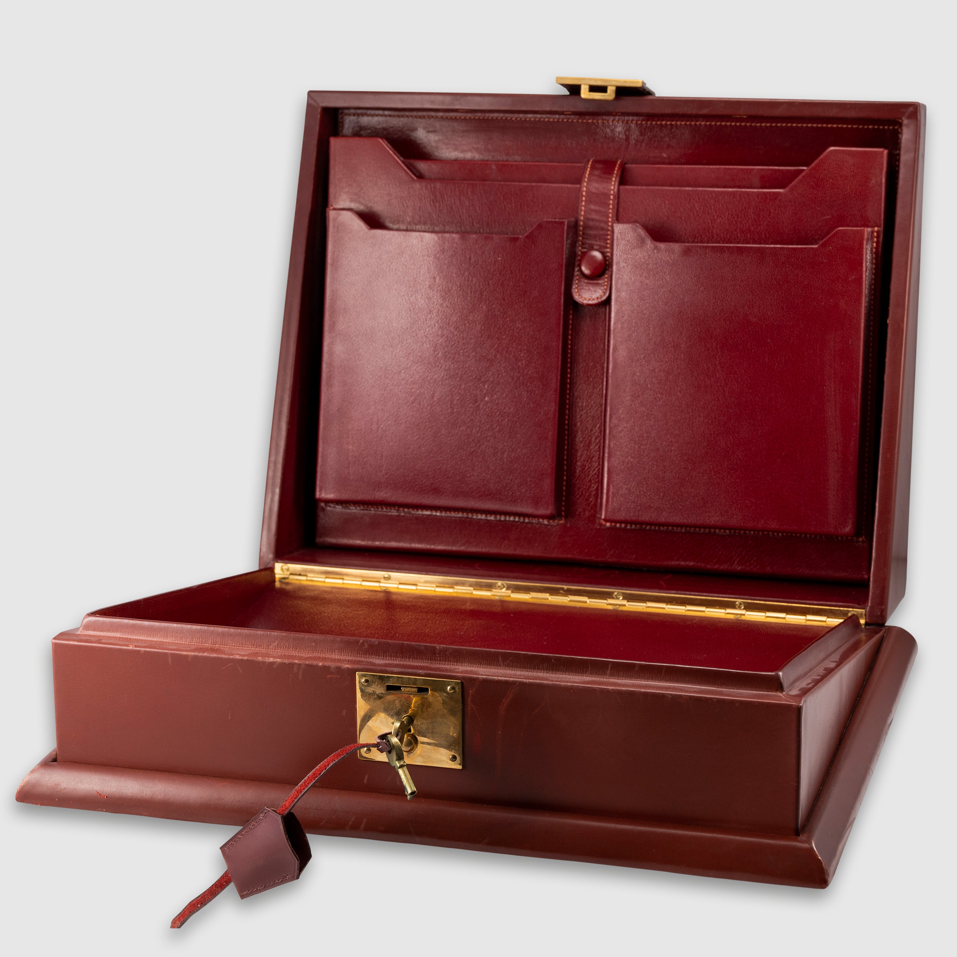 Vintage Hermes Writing Leather Desk Box, 1950s