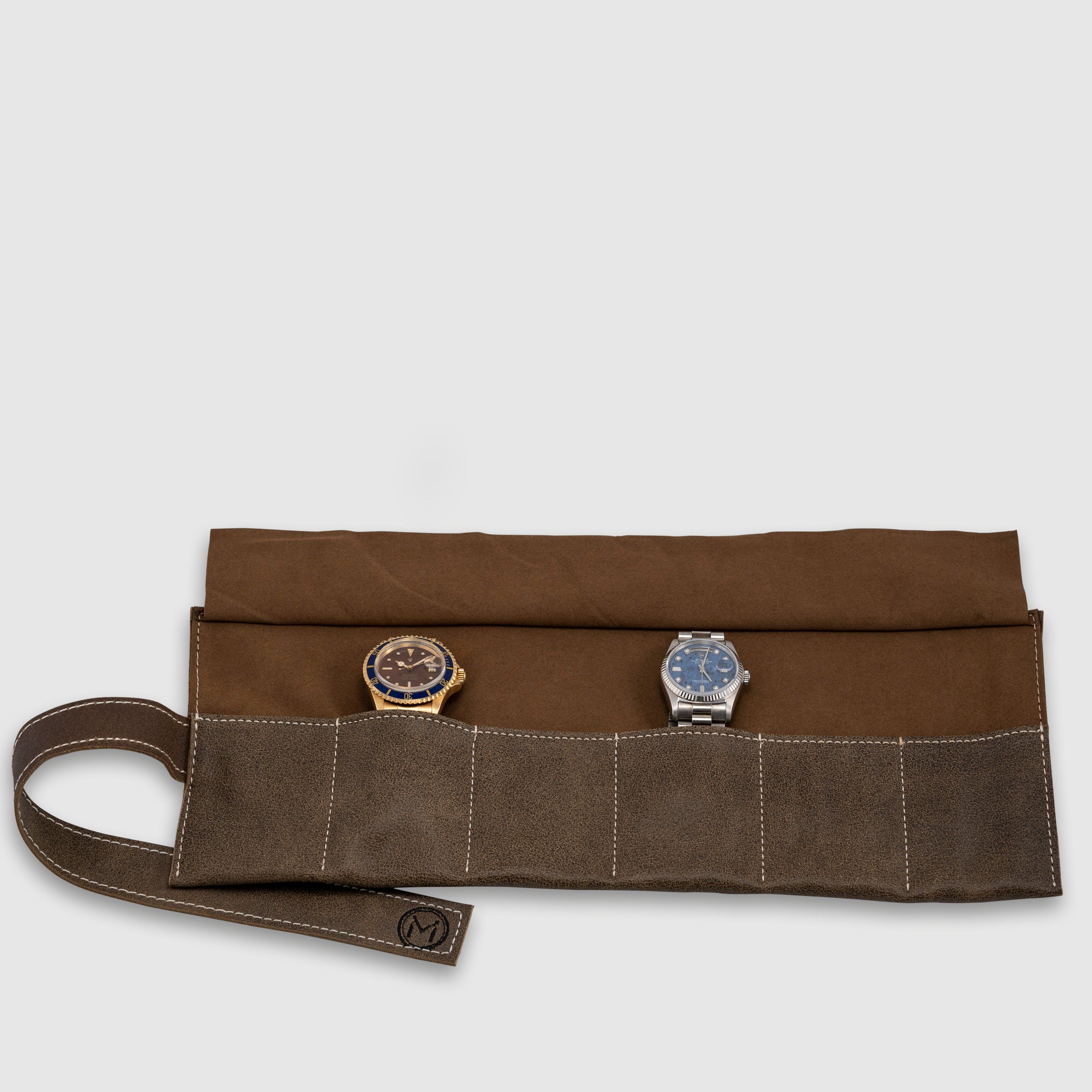 Marina Watch Roll 6 Dark Khaki & Dark Brown