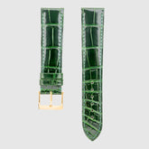 Camille Fournet Strap Alligator Glossy Square Scales Green Bottle (Multiple Sizes)