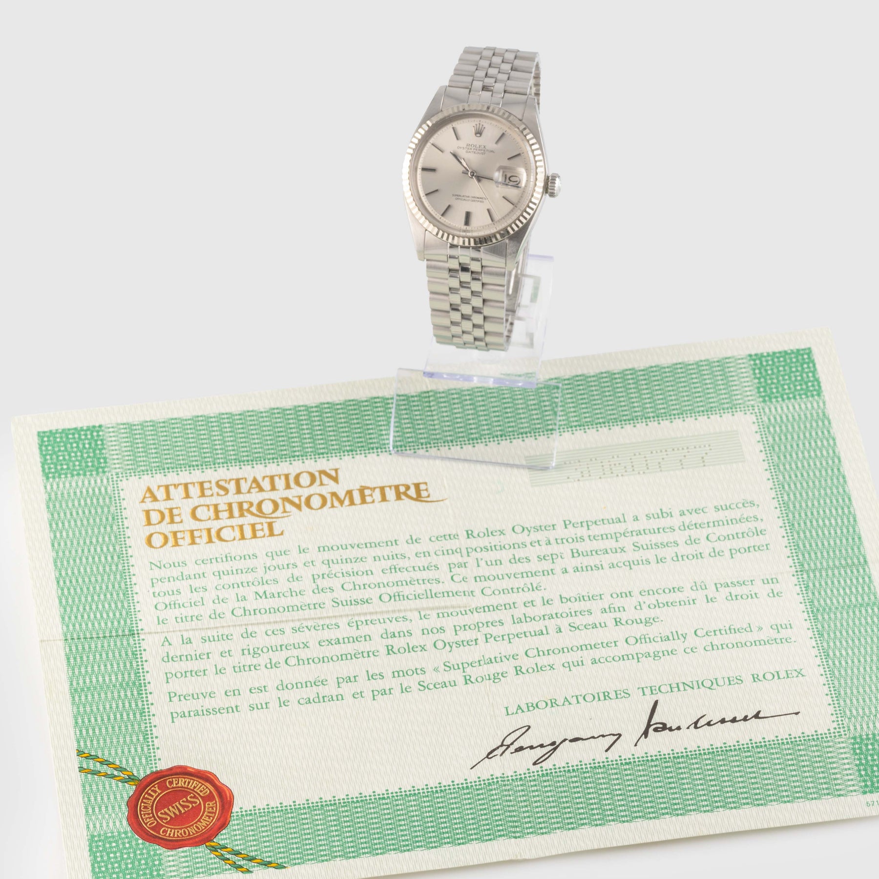 1972 Rolex Datejust Silver Dial Ref. 1601 (with papers)