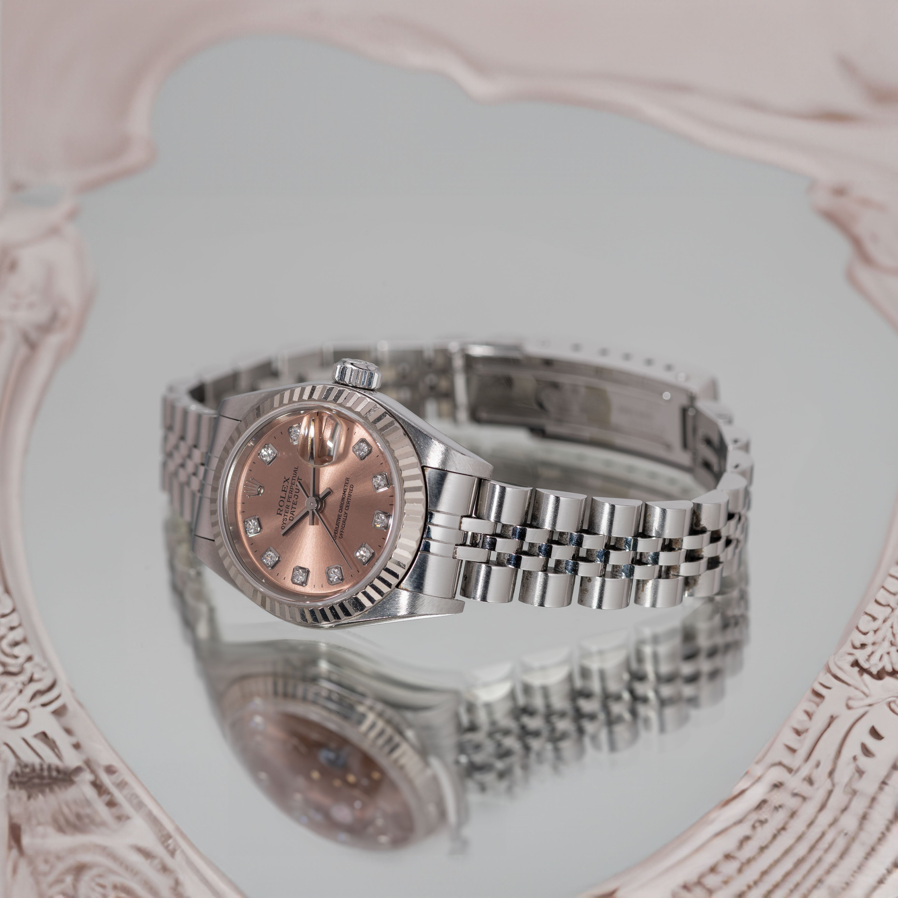 1999 Rolex Lady Datejust Salmon Diamond Dial Ref. 79174 (with Papers)